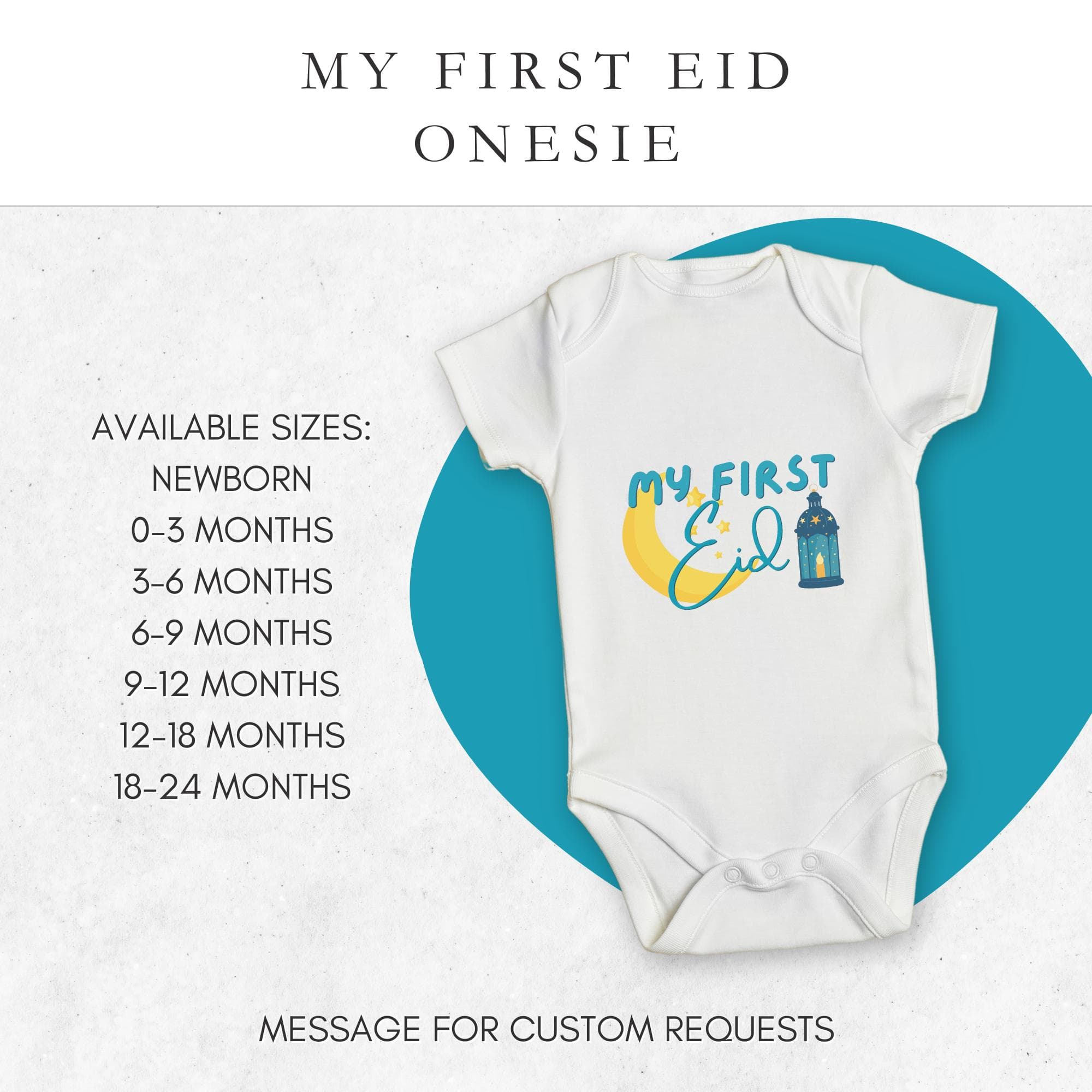My First Eid Baby Onesie: Muslim Newborn Outfit
