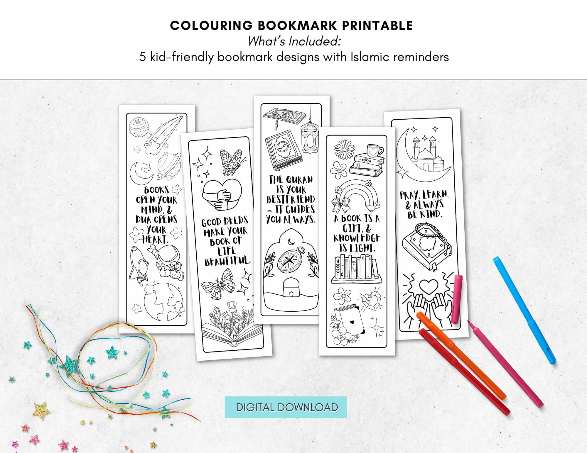 Islamic Coloring Bookmarks: Ramadan Kids Activity (Digital Download) - image 3