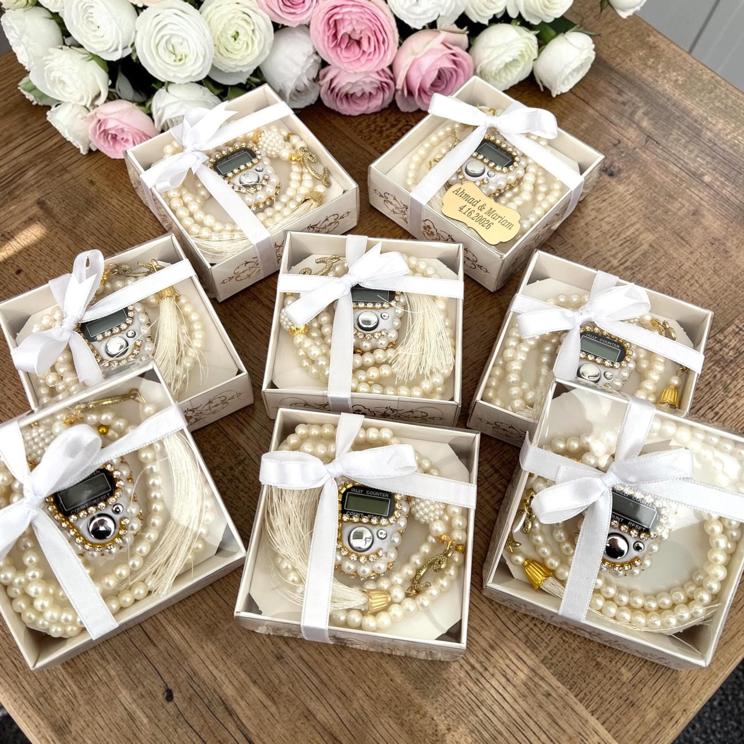 Personalized Pearl & Digital Tasbeeh Decorated Box Gift Set | Muslim Wedding Favors | Eid Favor | Baby Shower Favor | Graduation Favor - image 5