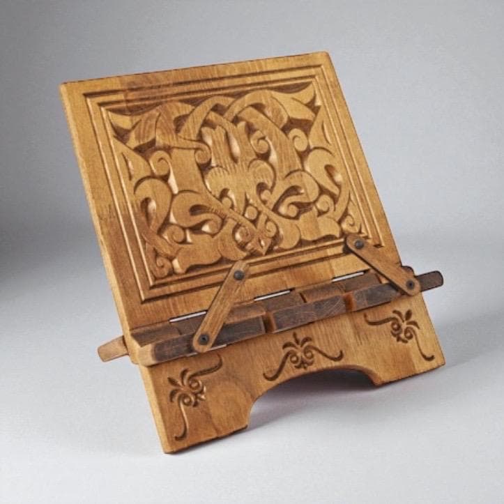 Hand Carved Wooden Quran Stand:  CookBook Holder, Lectern, Elegant Islamic Decor, Ramadan Gift - image 5