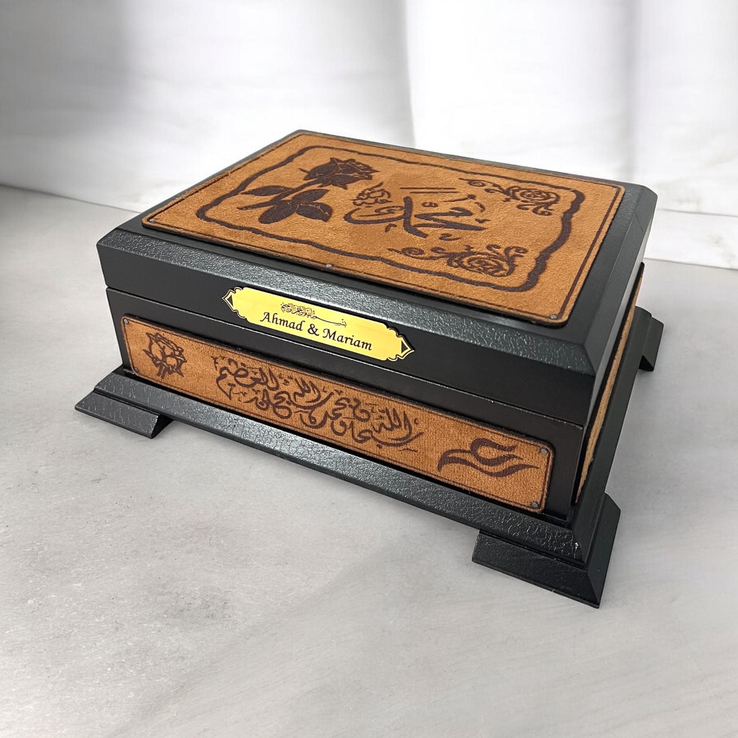 Personalized Quran Set with Wood Storage Box | Islamic Wedding, Birthday,Ramadan, Eid Gifts - image 4