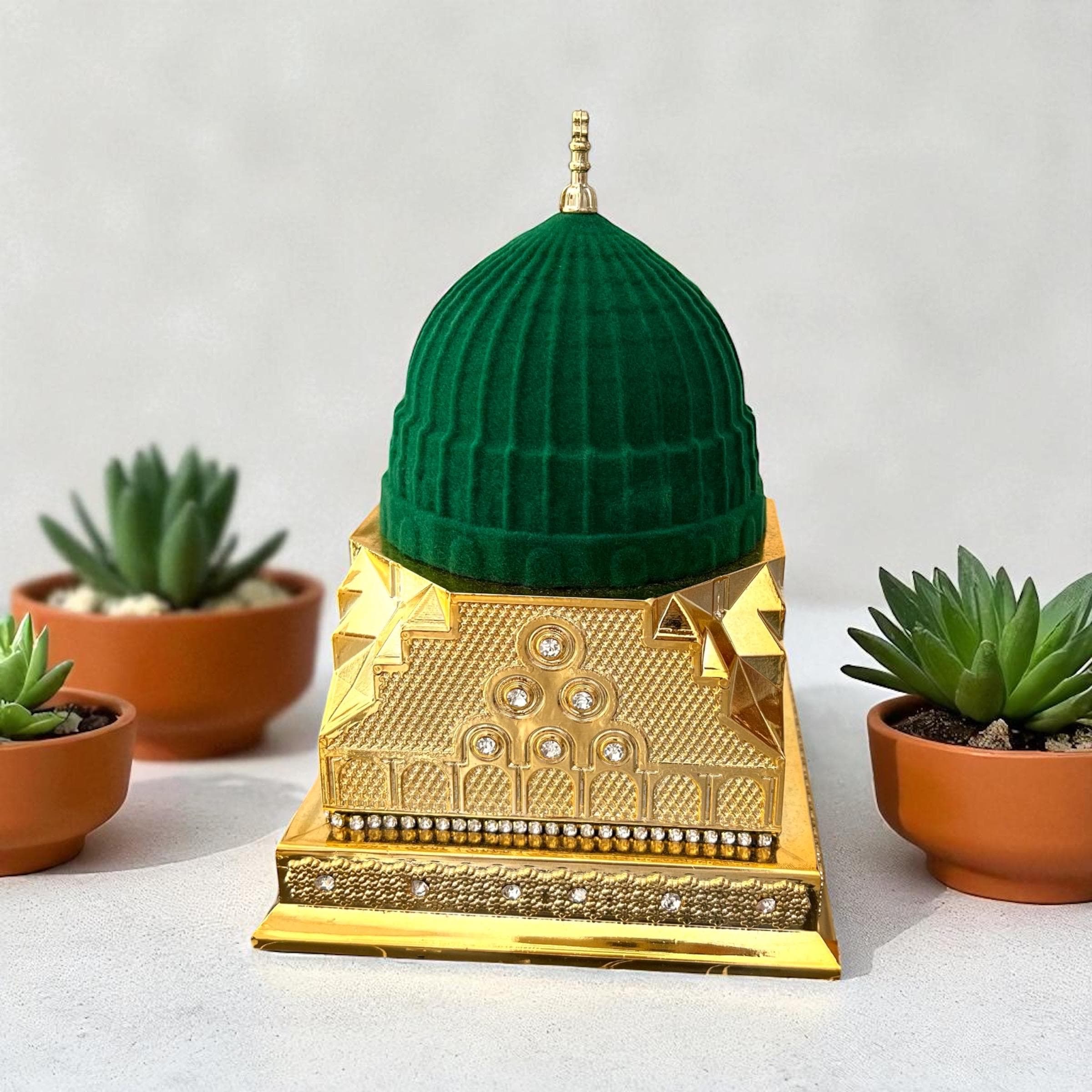Al-Masjid Al-Nabawi Replica: Green Dome Islamic Home - Table Decor - image 4