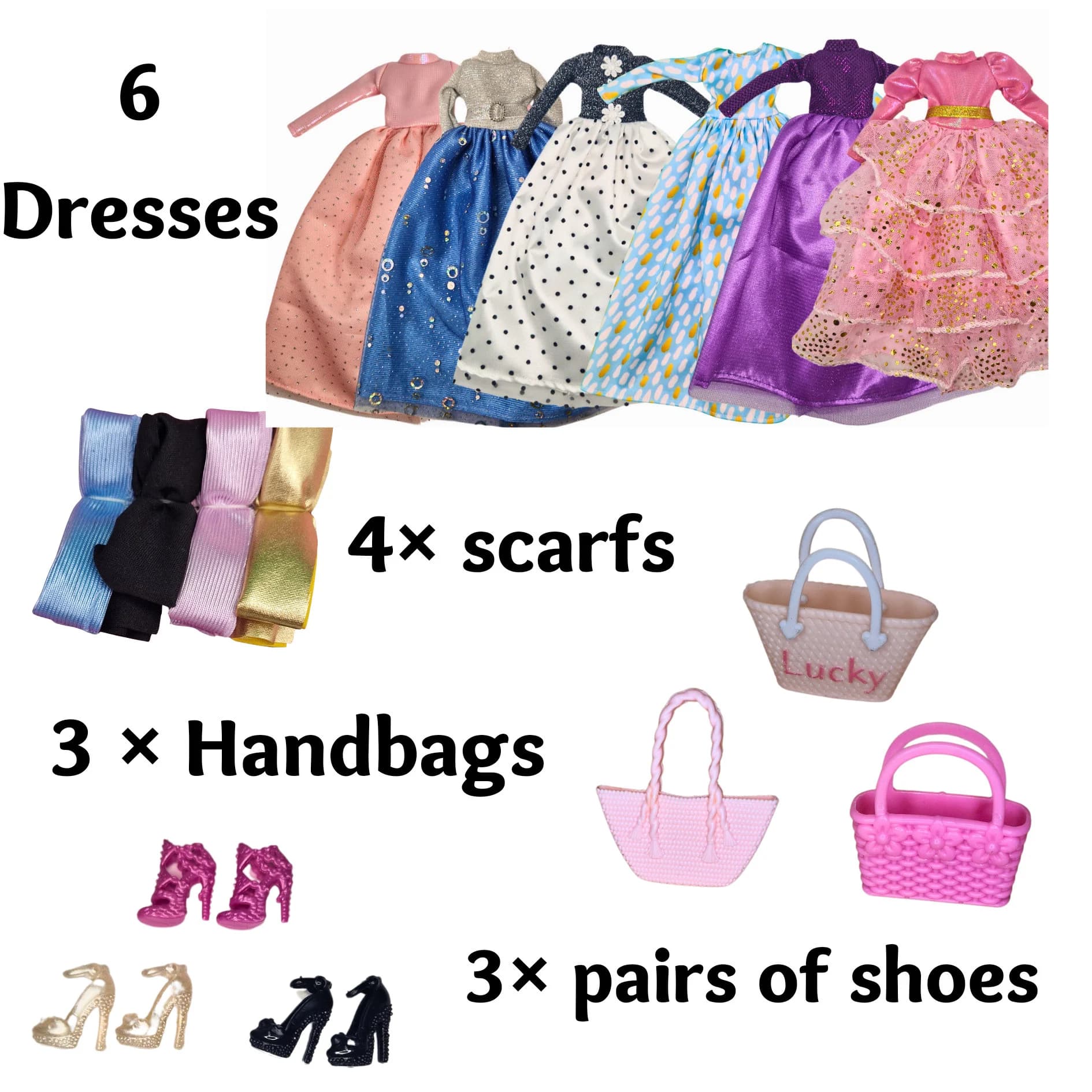 Doll dresses for 11.5 inch muslim doll. Including hijabs