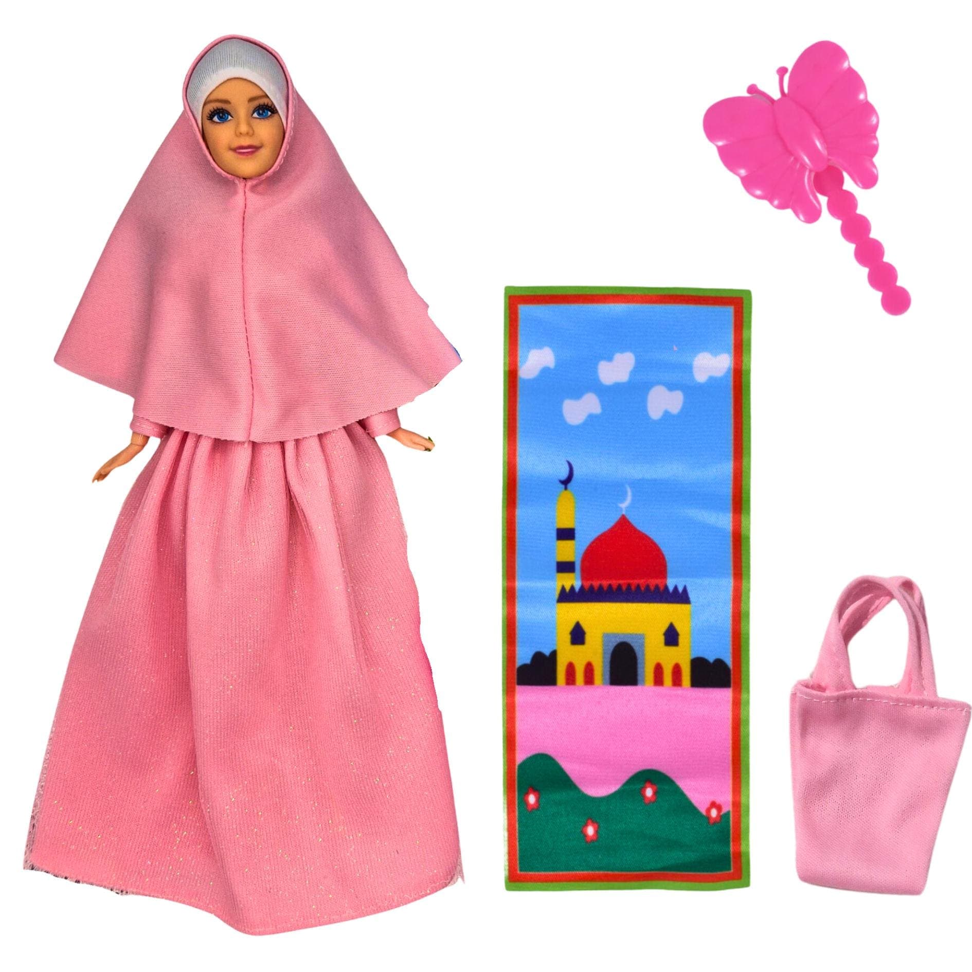 Prayer Doll Playset – Islamic Toy with Prayer Mat & Accessories
