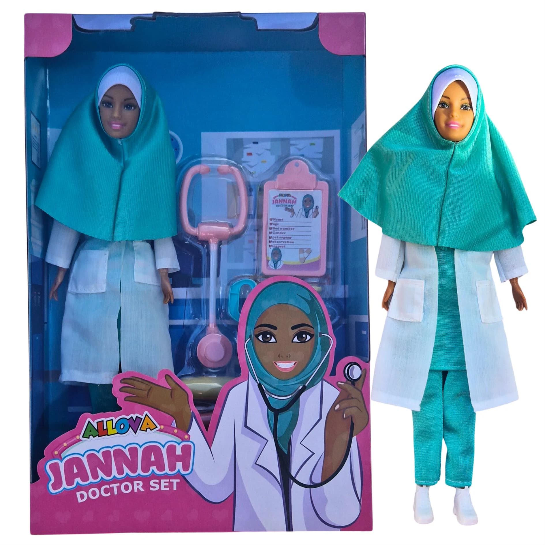 Jannah Doctor Doll Set – Islamic Toys, Hijab Outfit