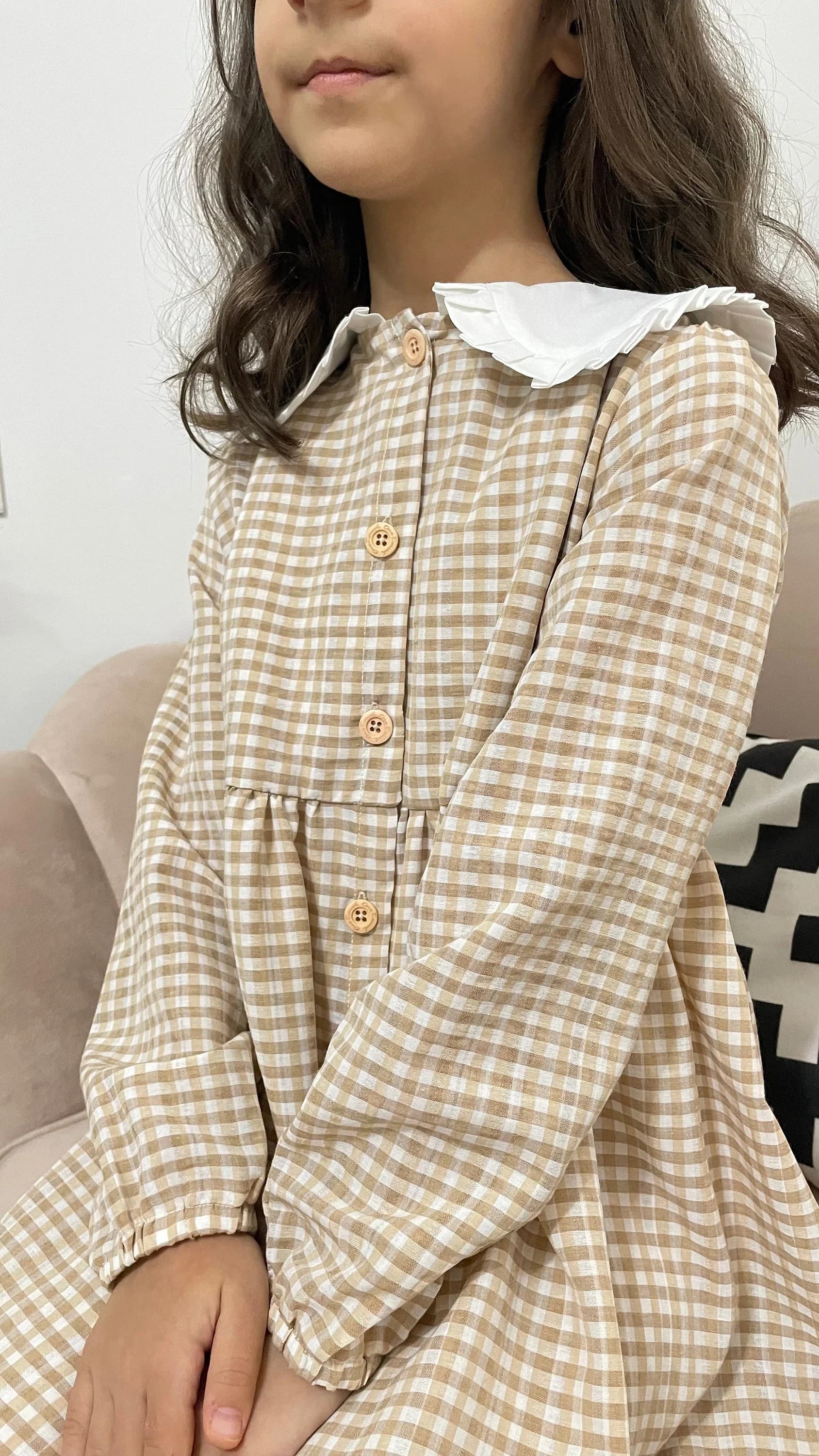 Girl's Plaid %100 Cotton Dress - image 5