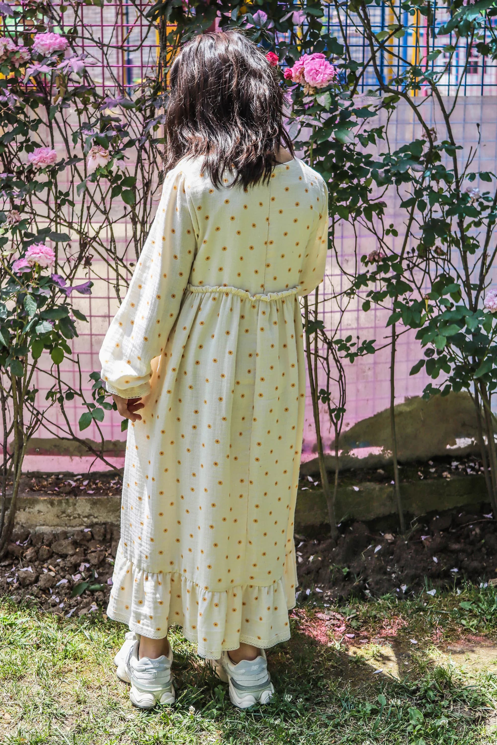 Sunflower Muslin Girl's Dress Full Length-Intermediate Size Options From 4-5 Years to 12-13 Years - image 4