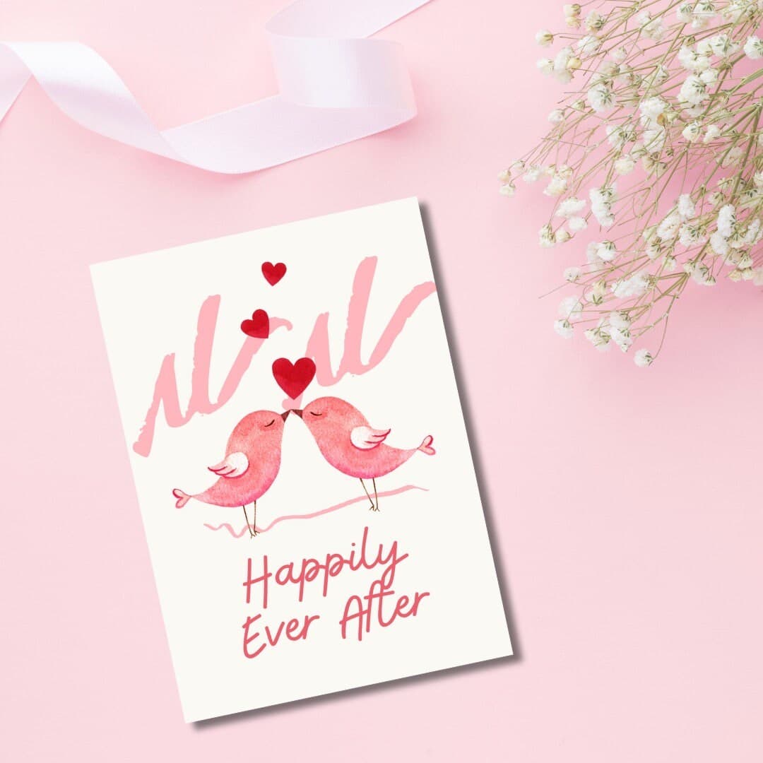 Wedding Cards Set of Six, Illustrated Card Stock - image 4
