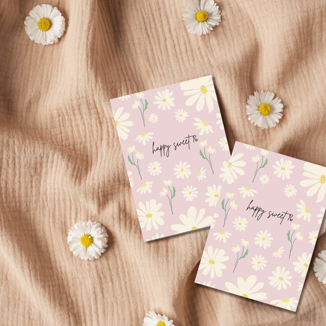 Floral Sweet 16 Card, Happy 16th Birthday
