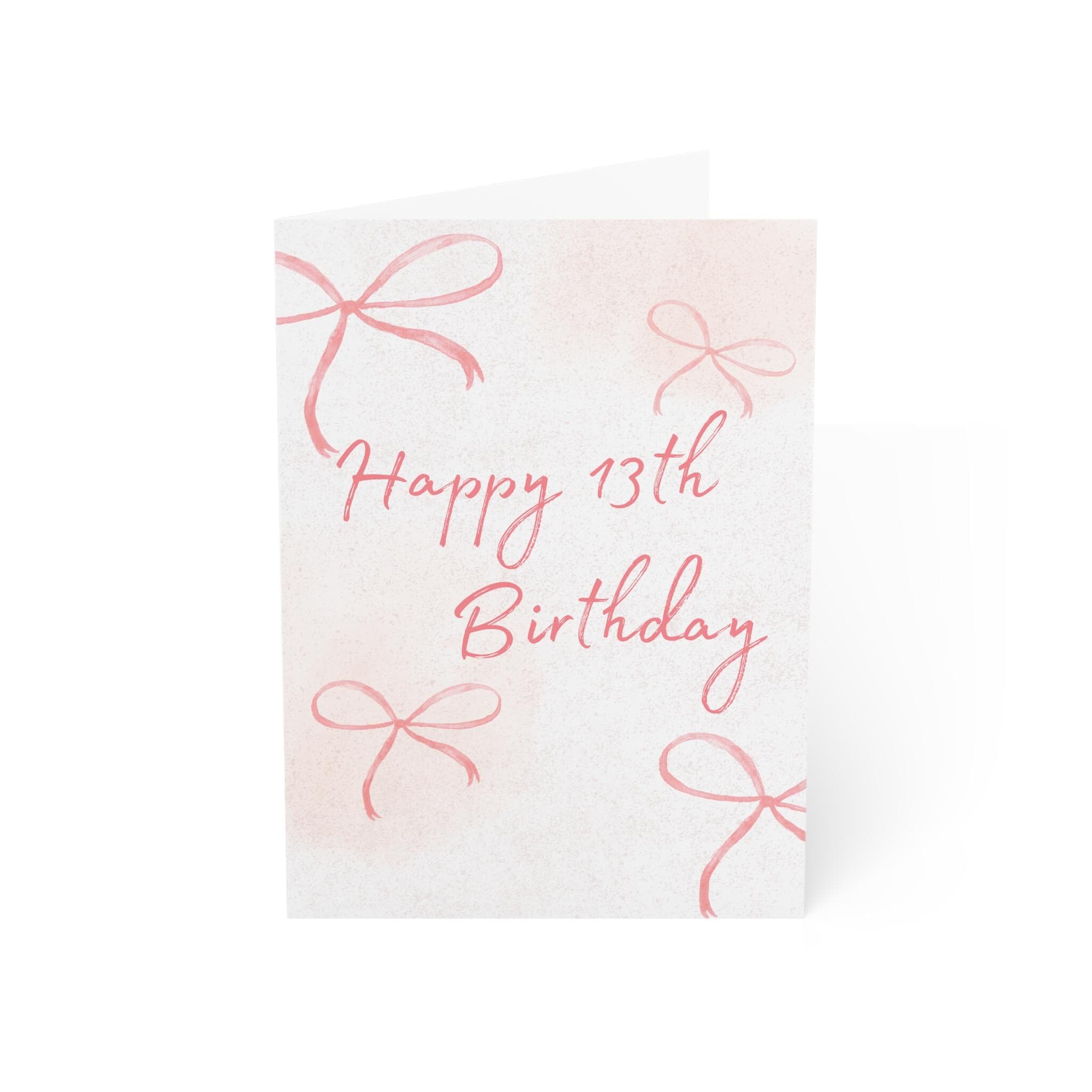 Pink Bow 13th Birthday Card, Teenage Girl - image 4