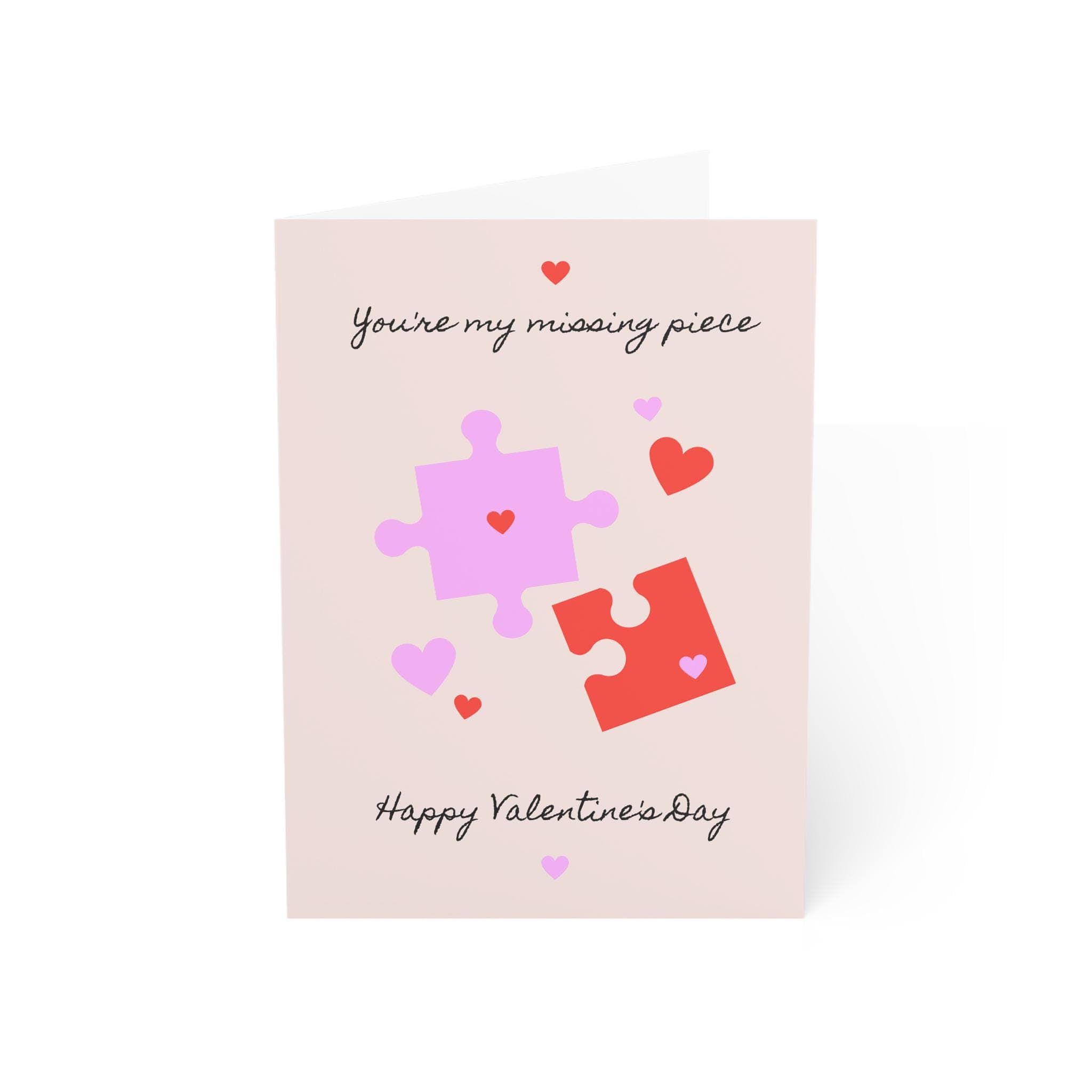 Happy Valentines Day Card, Puzzle Piece Valentines Day Card, Valentines day greeting cards - image 3