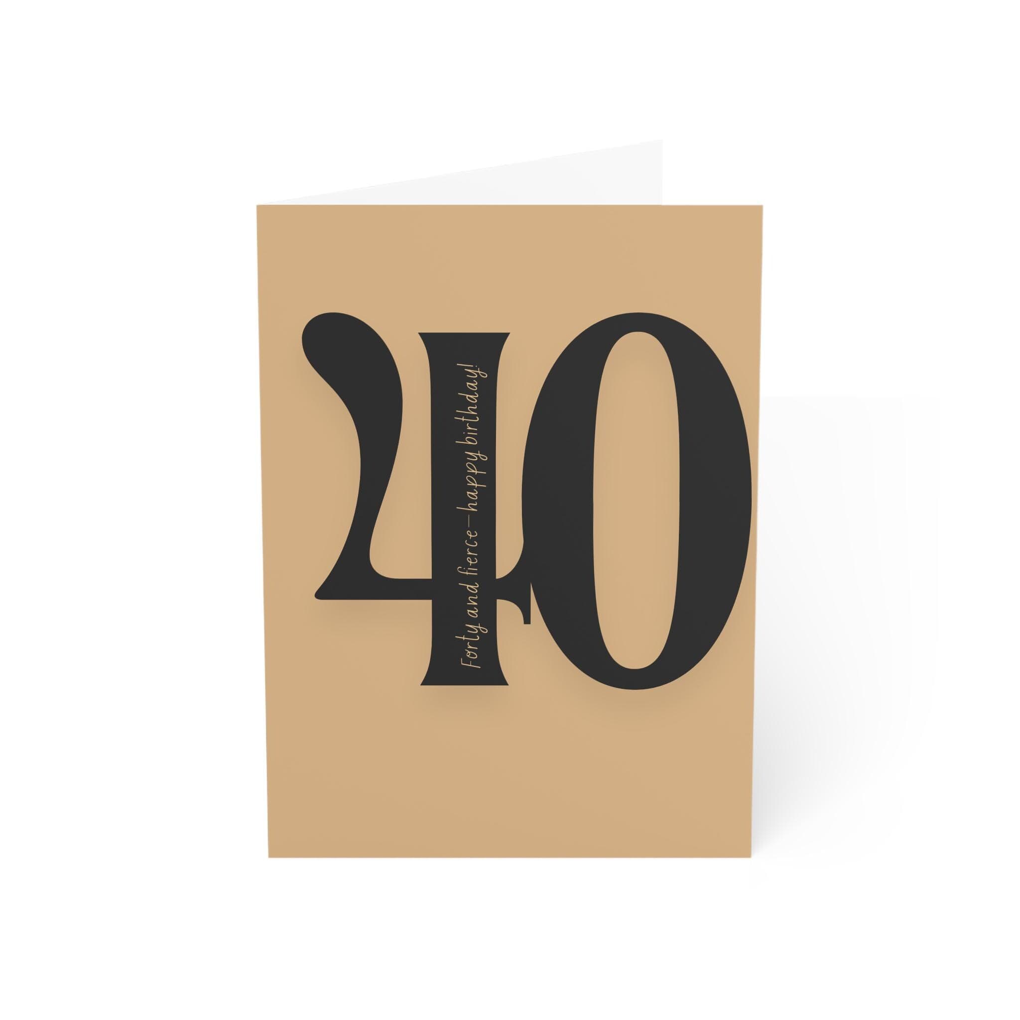 40th Birthday Card, Forty and Fierce, Personalized Greeting - image 3