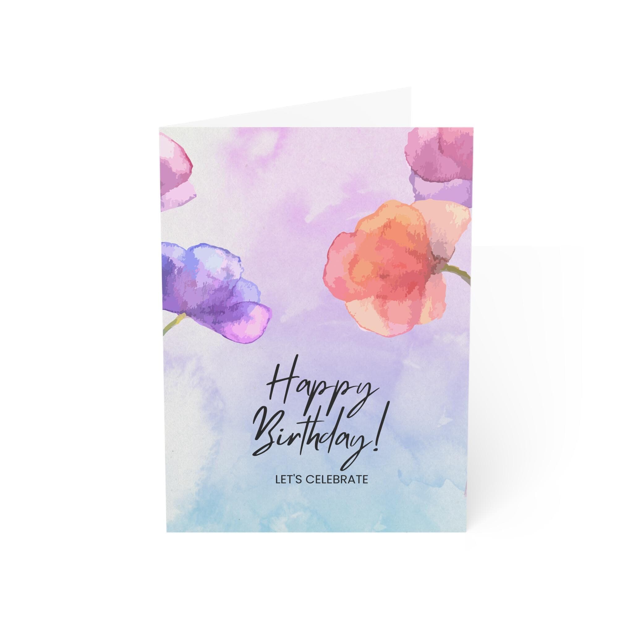 Floral Watercolor Happy Birthday Card, Blank Inside - image 3