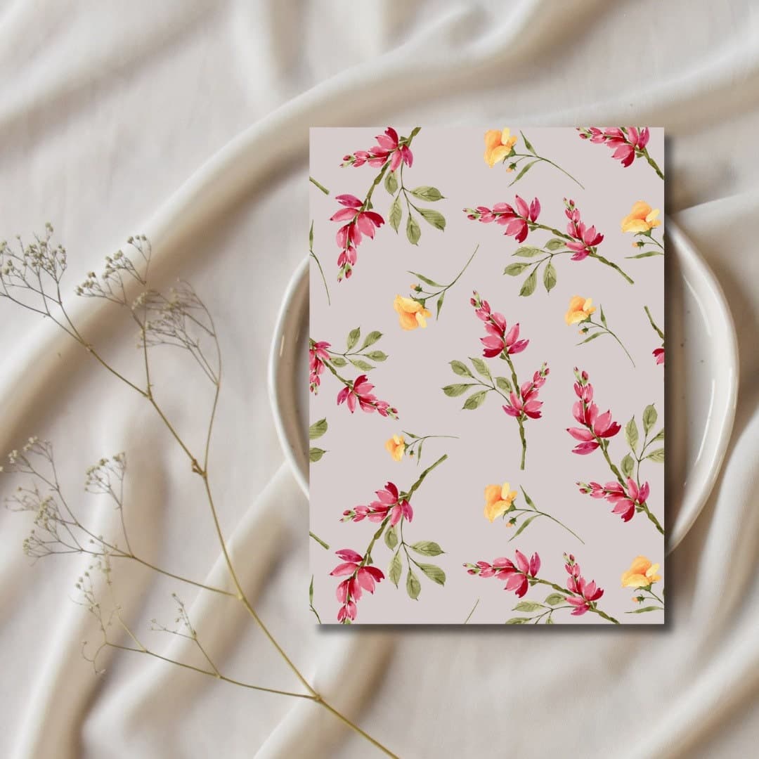 Floral Blank Cards, Set of Five, Flower Note Cards - image 3