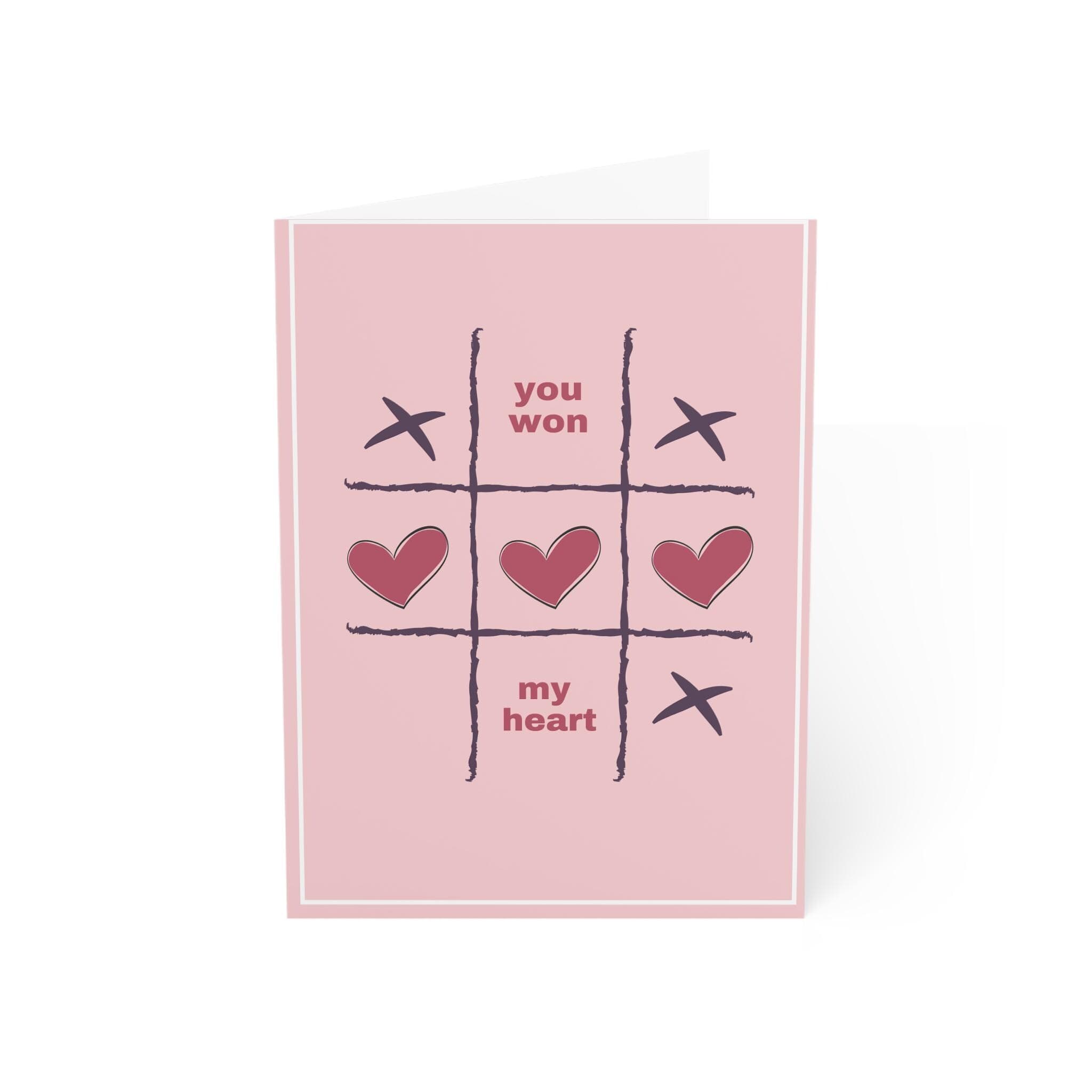Happy Valentines Day Greeting Card,  Valentines Day , You Won My Heart Valentines Day Card, Tik Tac Toe Valentines Day Card - image 3