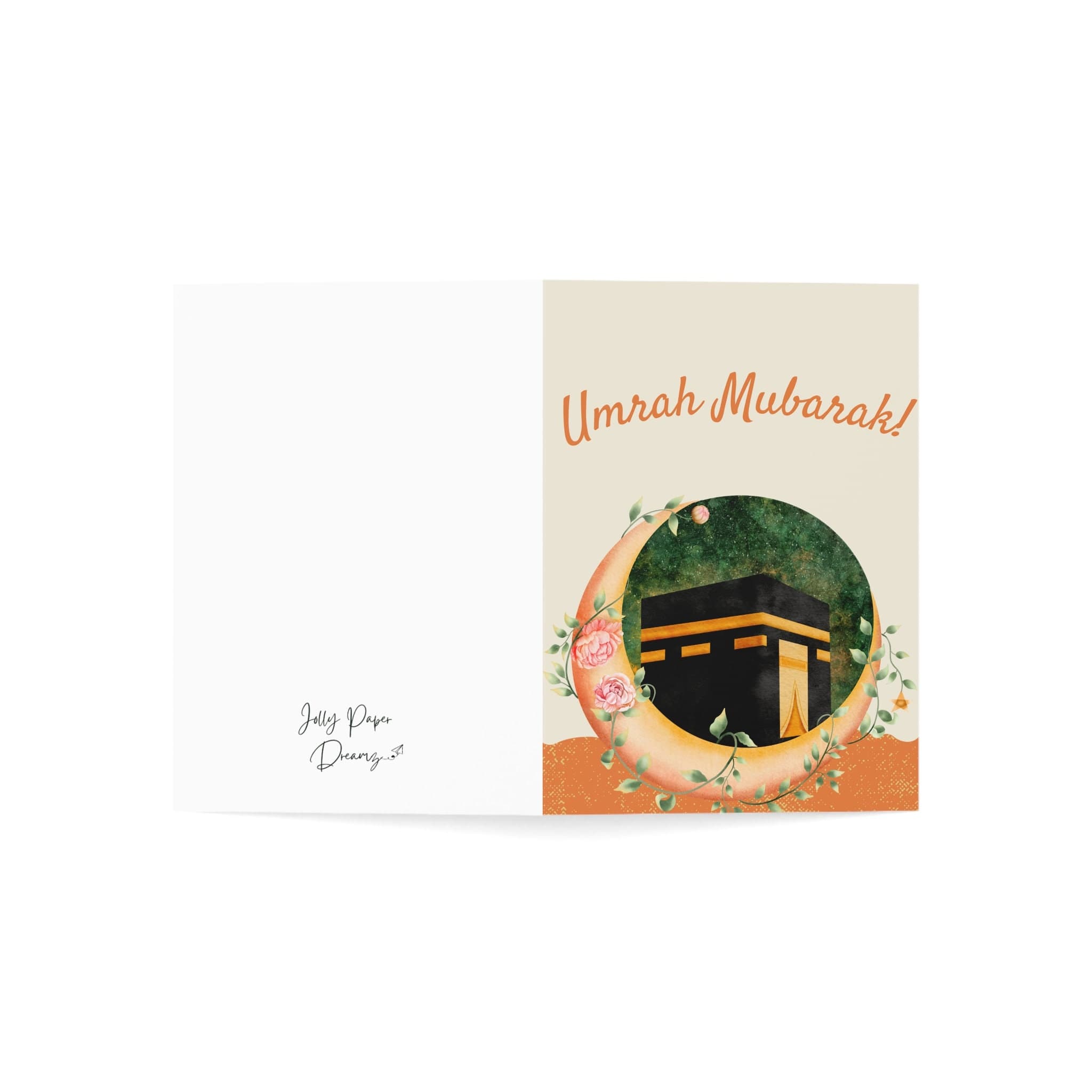 Umrah Mubarak Card, Muslim Holiday Kabah Greeting - image 4