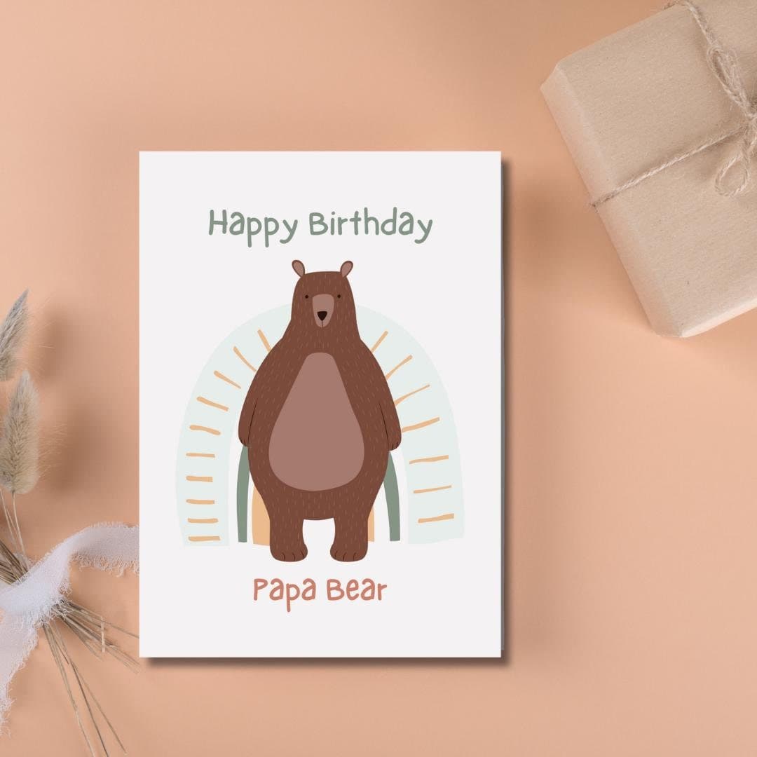 Papa Bear Birthday Card, Dad Card from Daughter