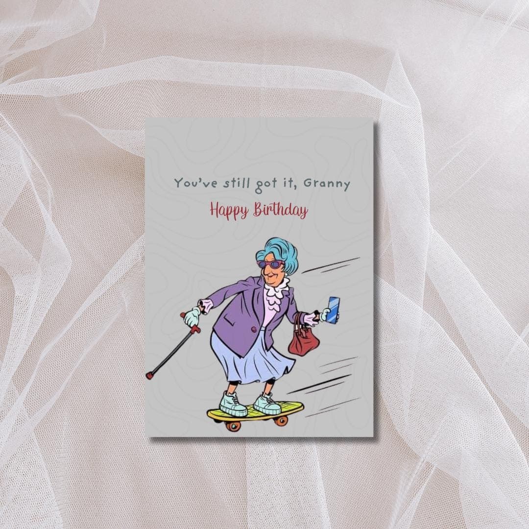 Funny Granny Birthday Card: 110lb Card Stock, Blank Inside