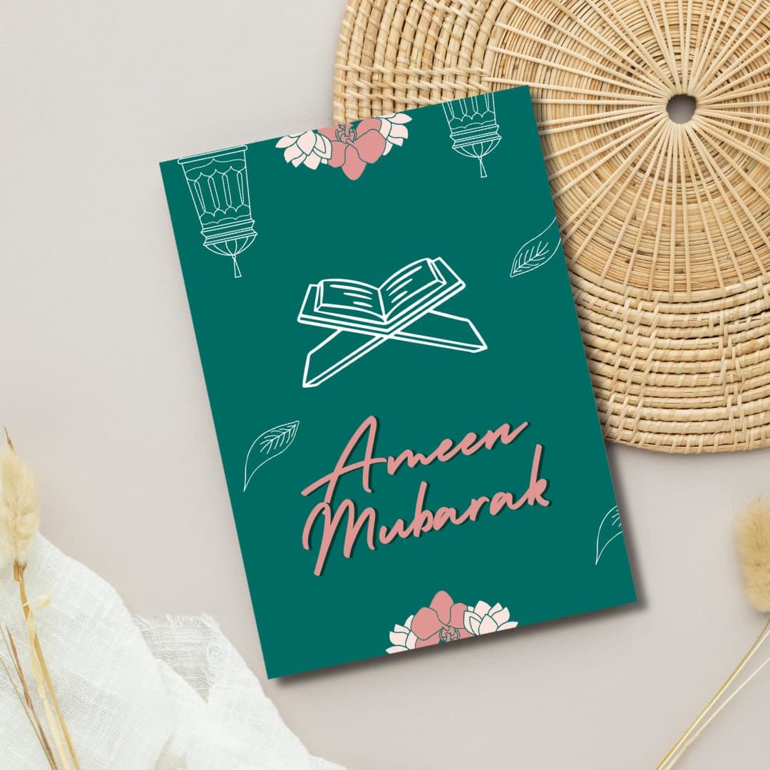 Ameen Mubarak Card, Muslim Congratulations Card