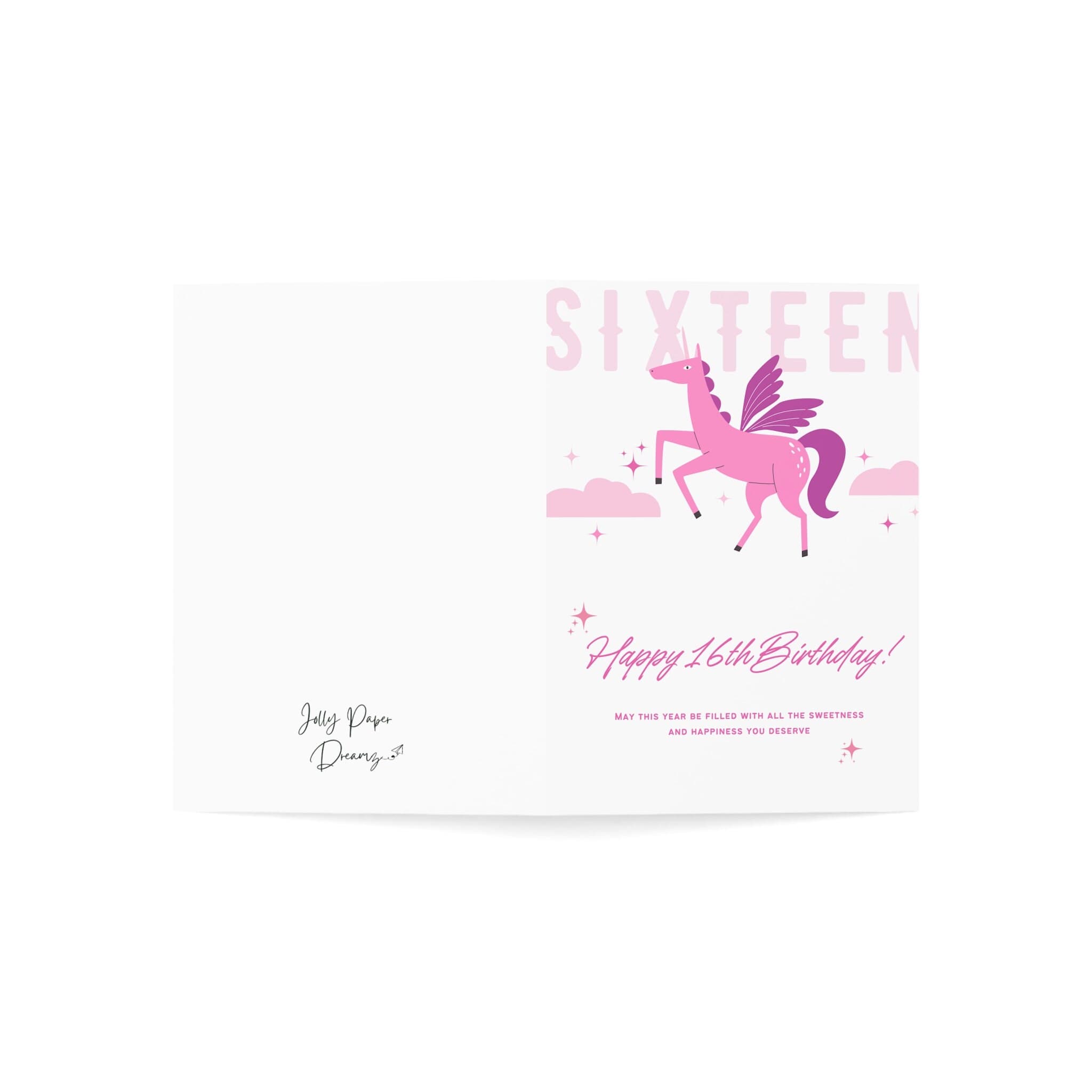 Unicorn Sweet 16 Birthday Card - image 3