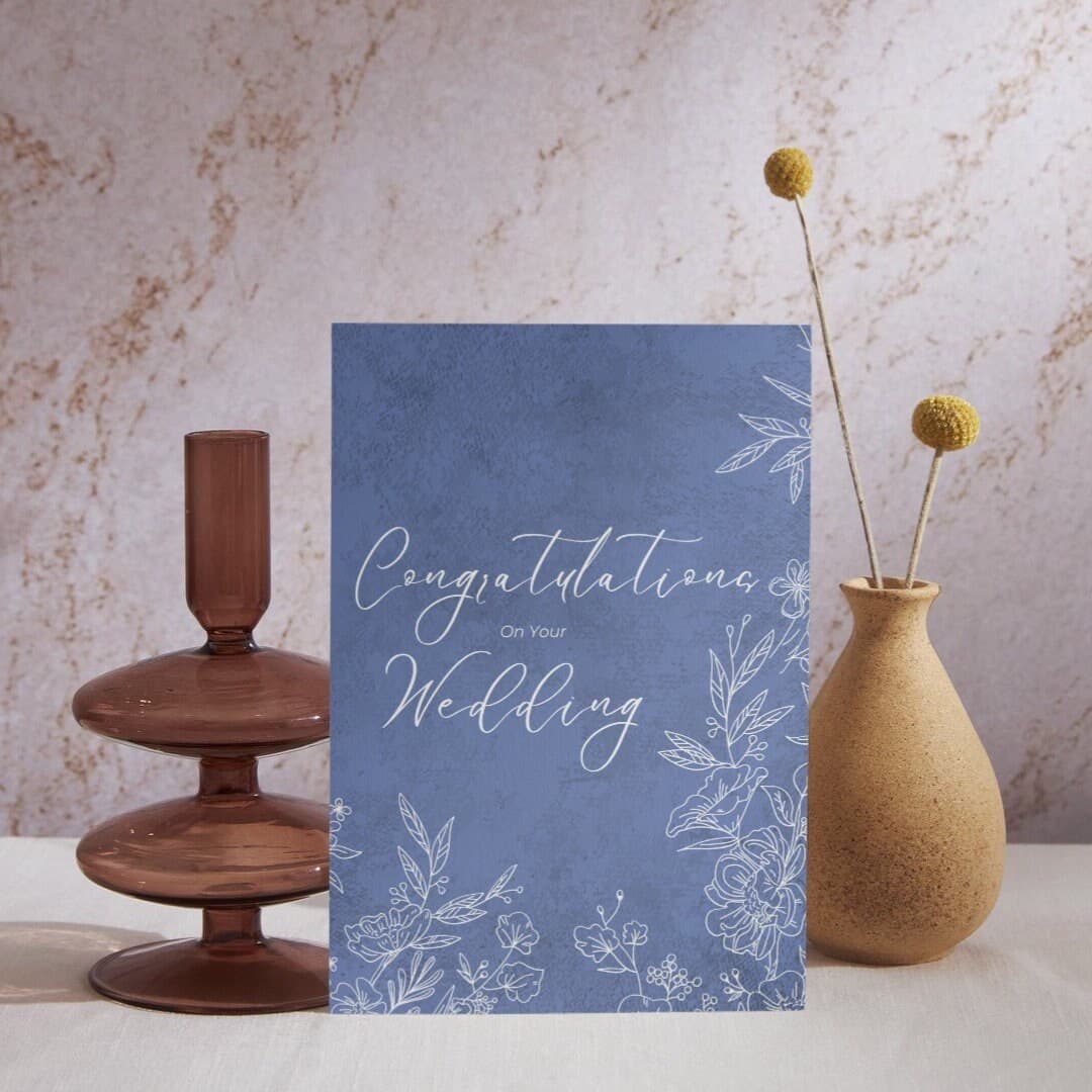 Wedding Card, Congrats Card, Floral Design