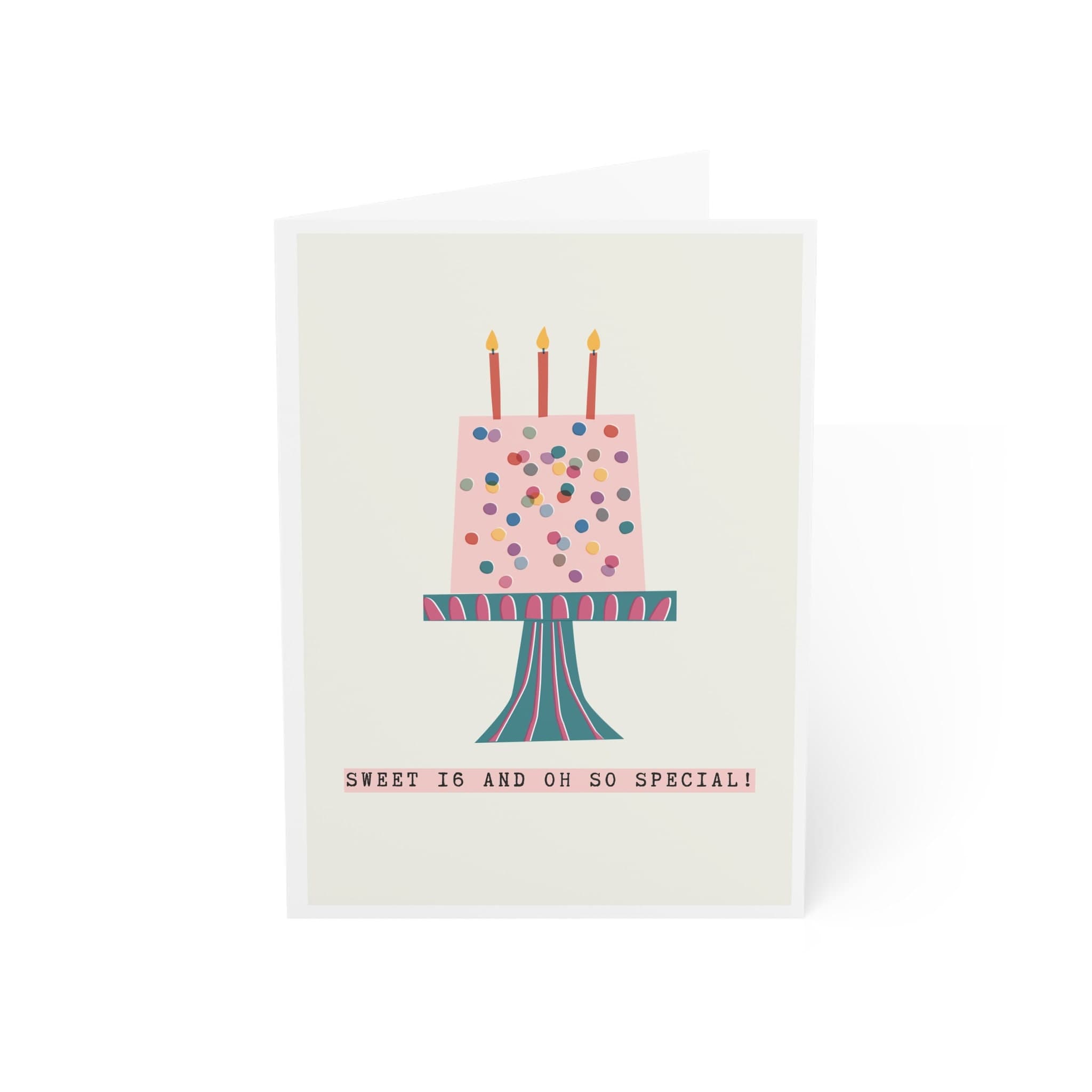Sweet 16 Birthday Card: Pink Cake Illustration - image 3