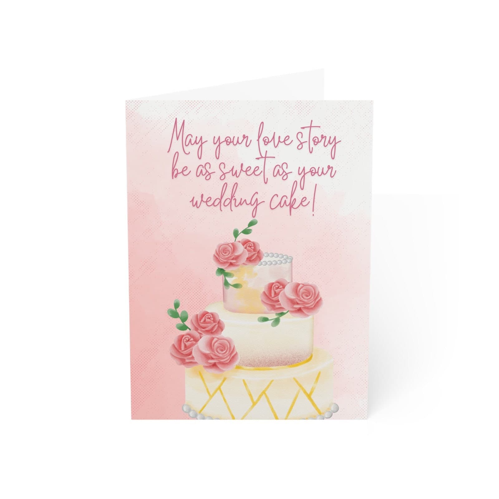 Wedding Cake Greeting Card, Sweet Love Story, Blank Inside - image 4