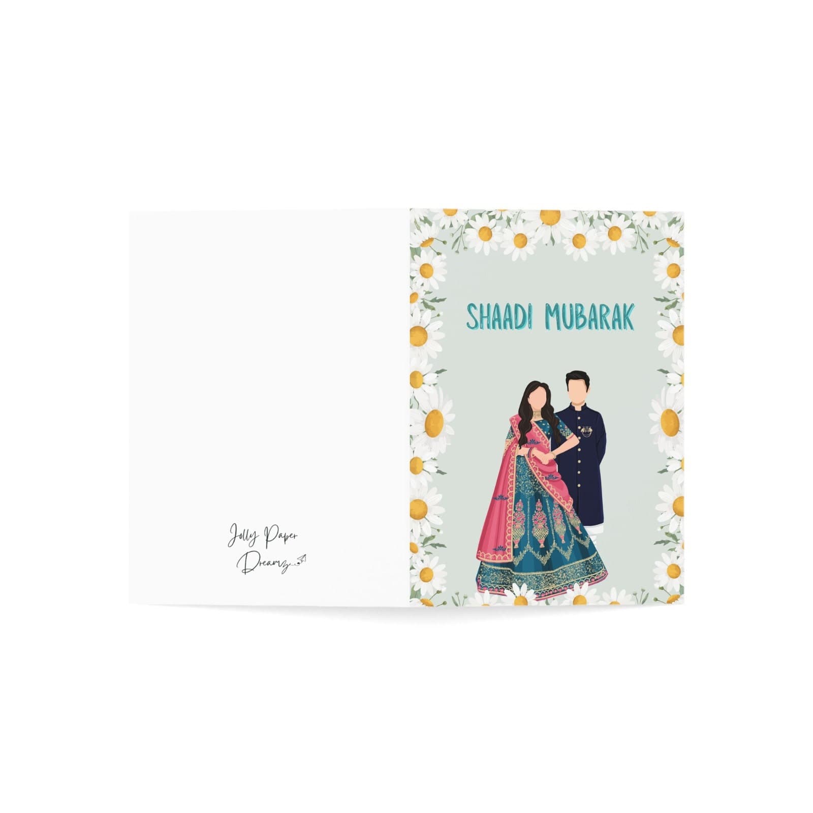 Shadi Mubarak Greeting Card, Desi Wedding (4.25x6.25) - image 3