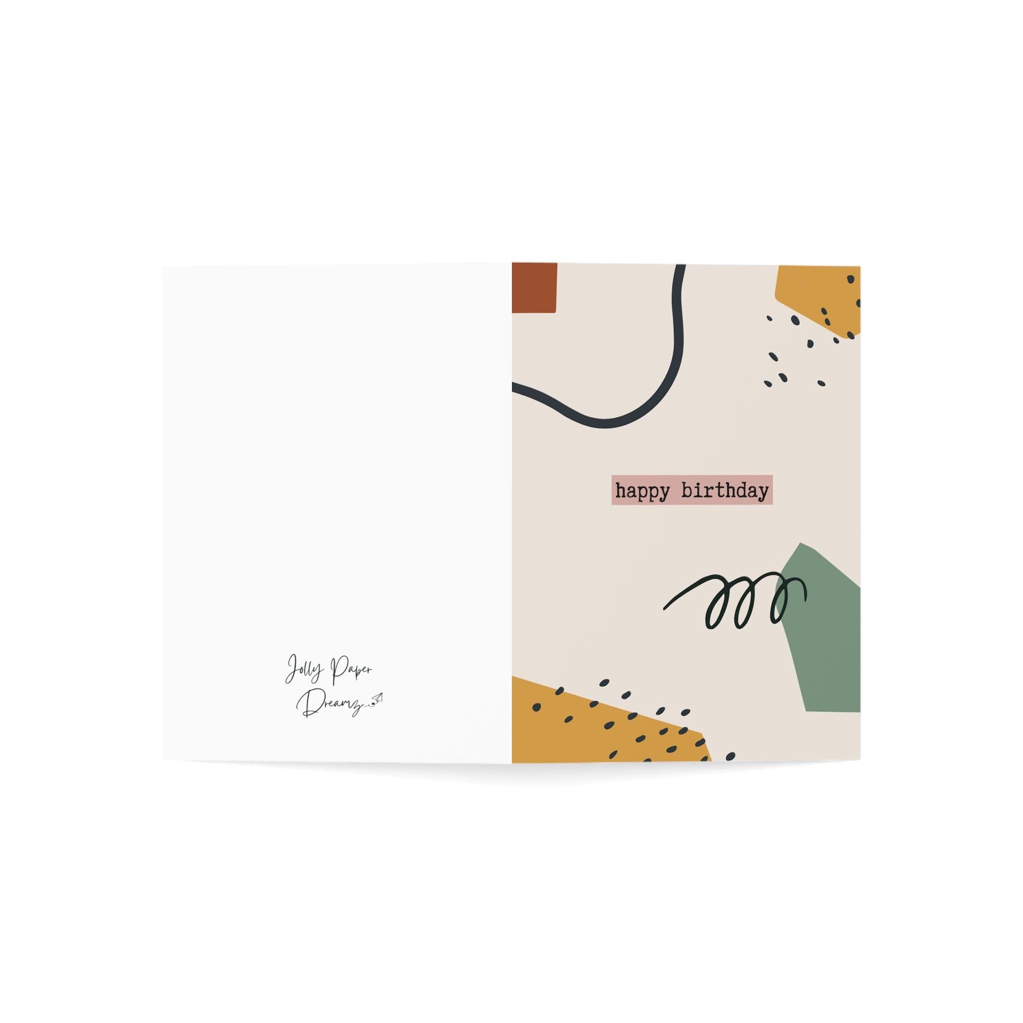 Abstract Happy Birthday Card: Modern Design, Blank Inside - image 4