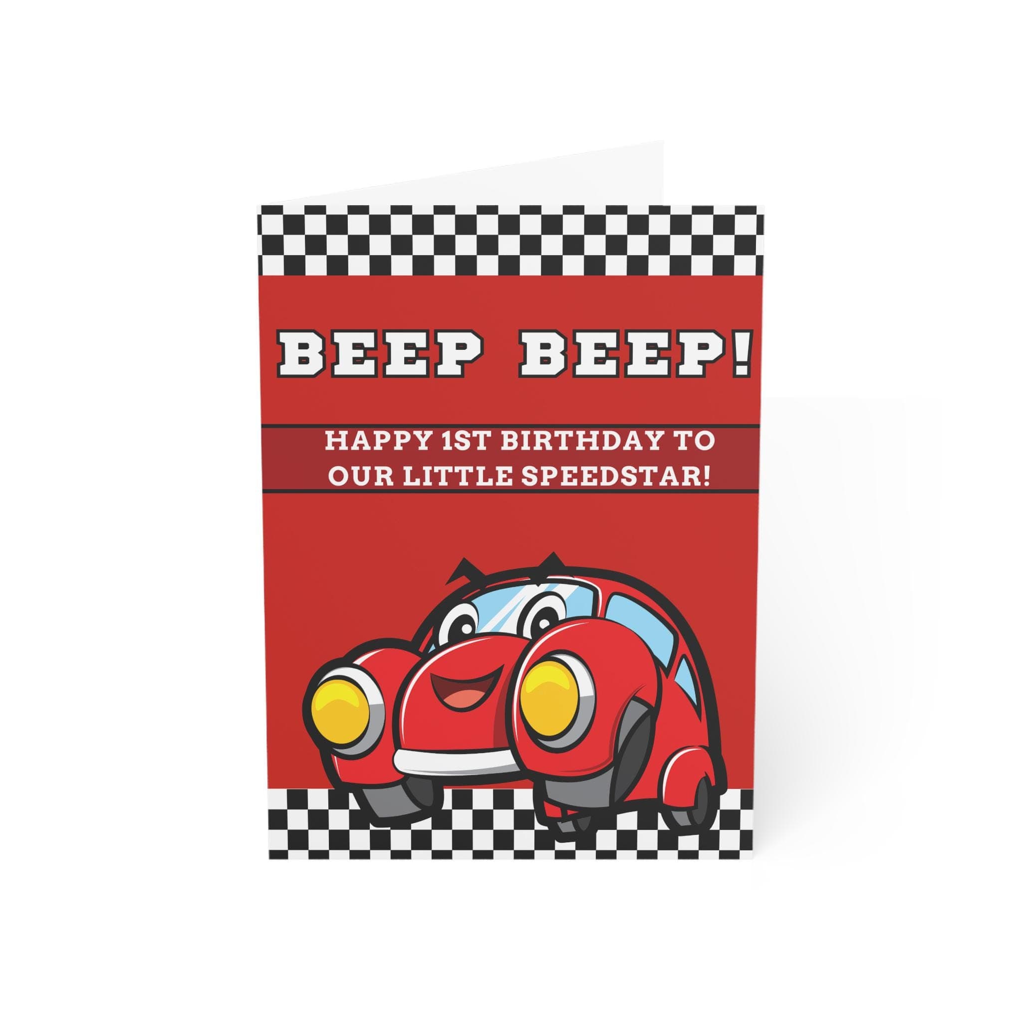 Red Car 1st Birthday Card for Boy - image 4