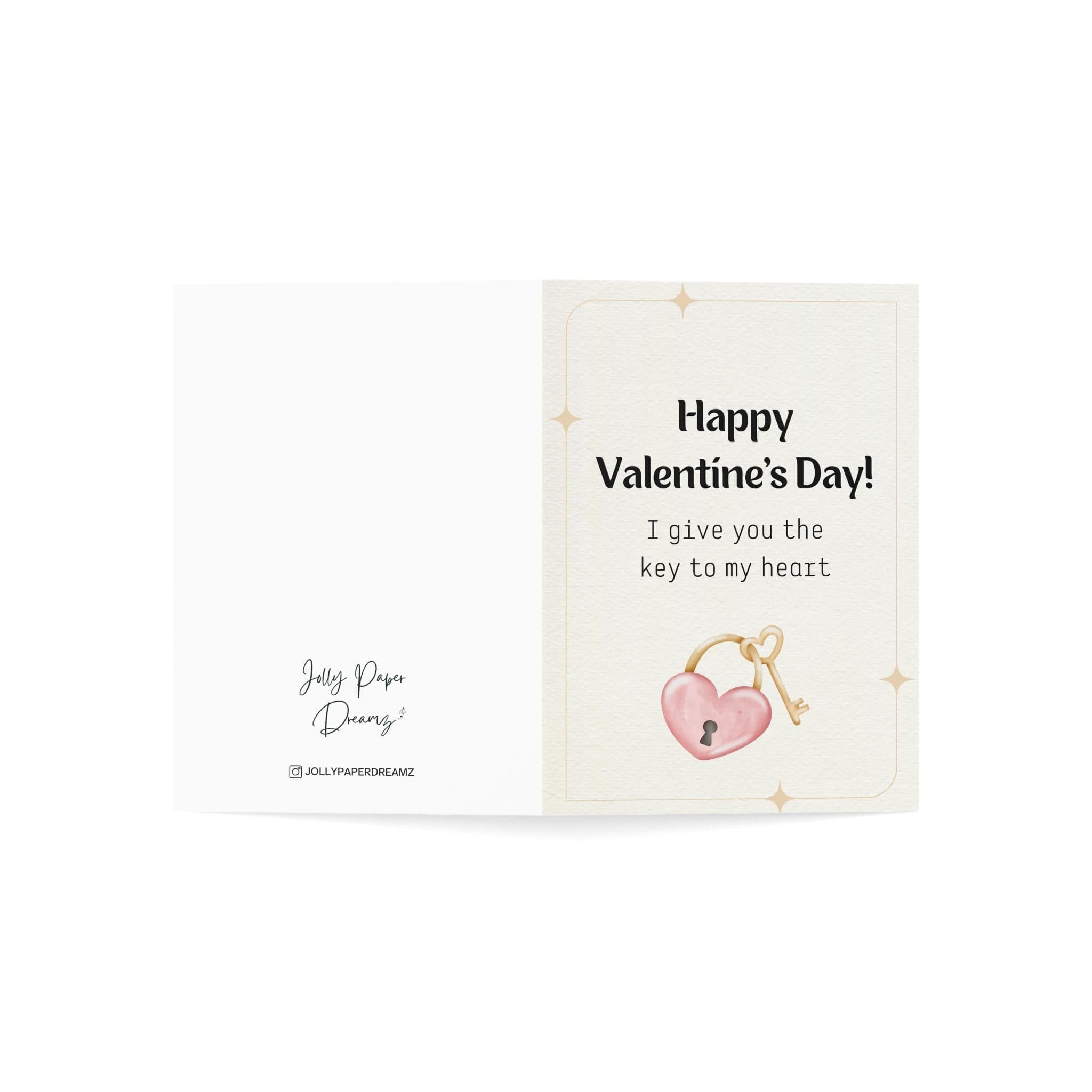 Happy Valentines Day Card,  Valentines Day , Key and Lock Valentines Day Card, Key to My heart Valentines Day Card - image 4