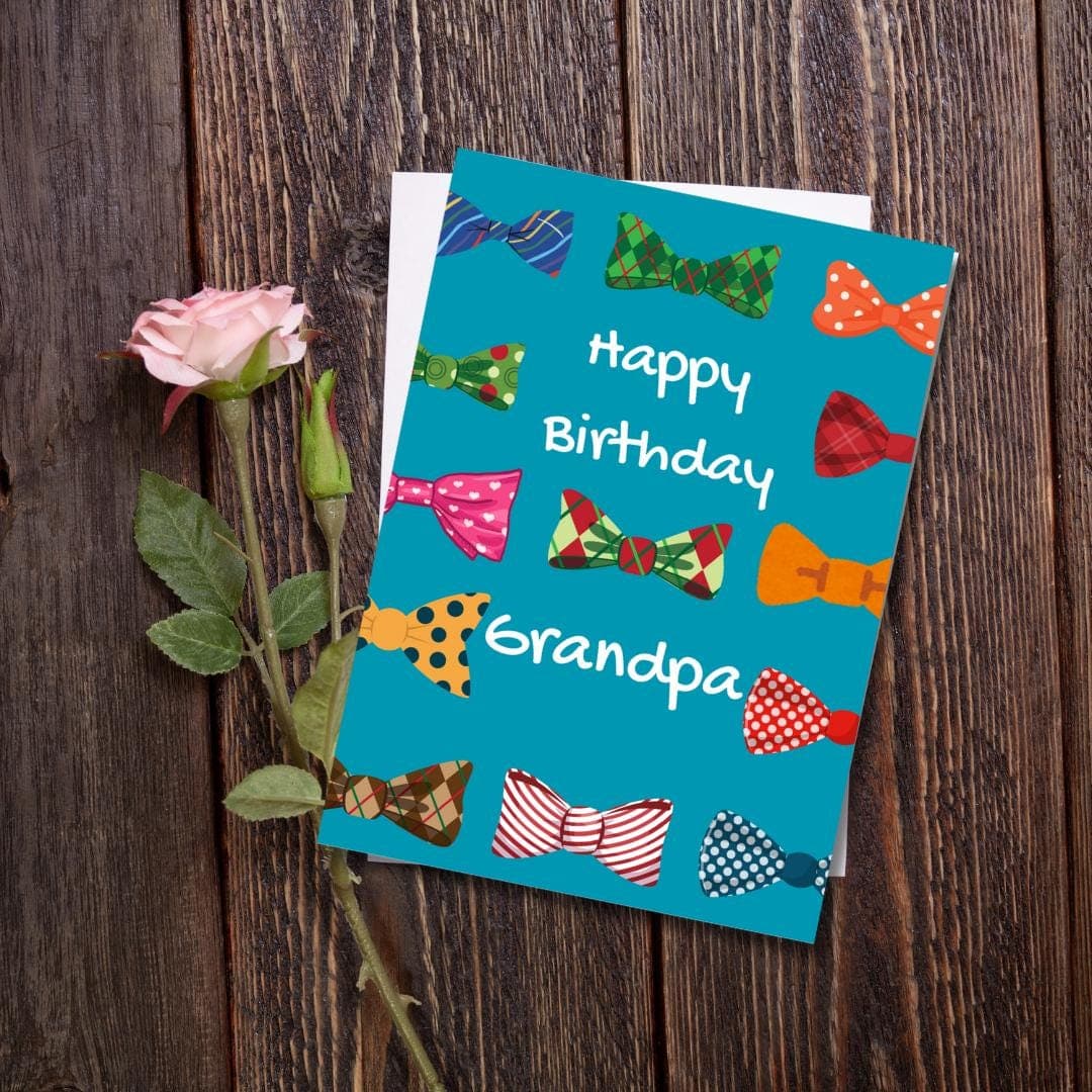 Grandpa Birthday Card: 110lb Card Stock, White Envelope Included