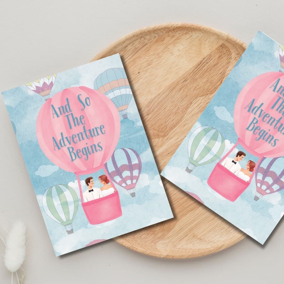 Wedding Cards Set of Six, Illustrated Card Stock - image 3