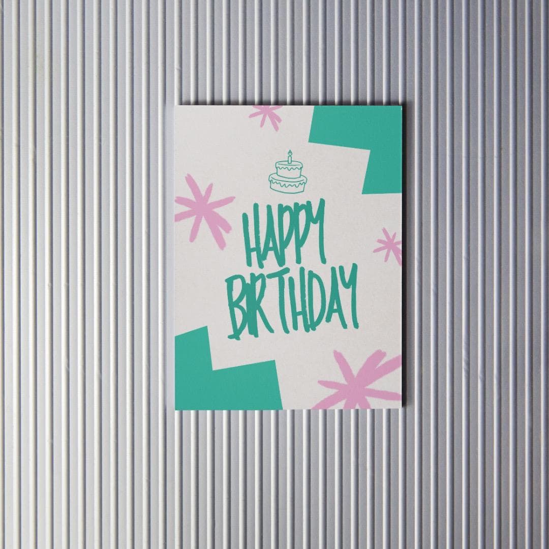 Happy Birthday Card: Blank Inside, 110lb Card Stock