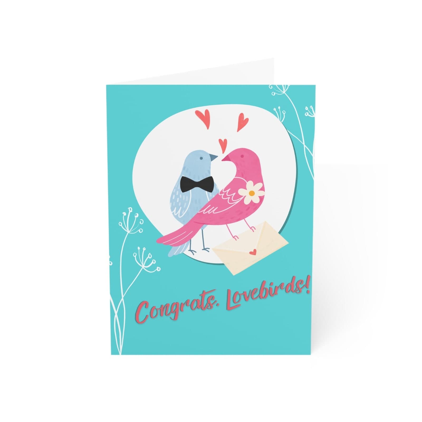 Love Birds Wedding Card, Congrats Card (4.25x6.25) - image 3