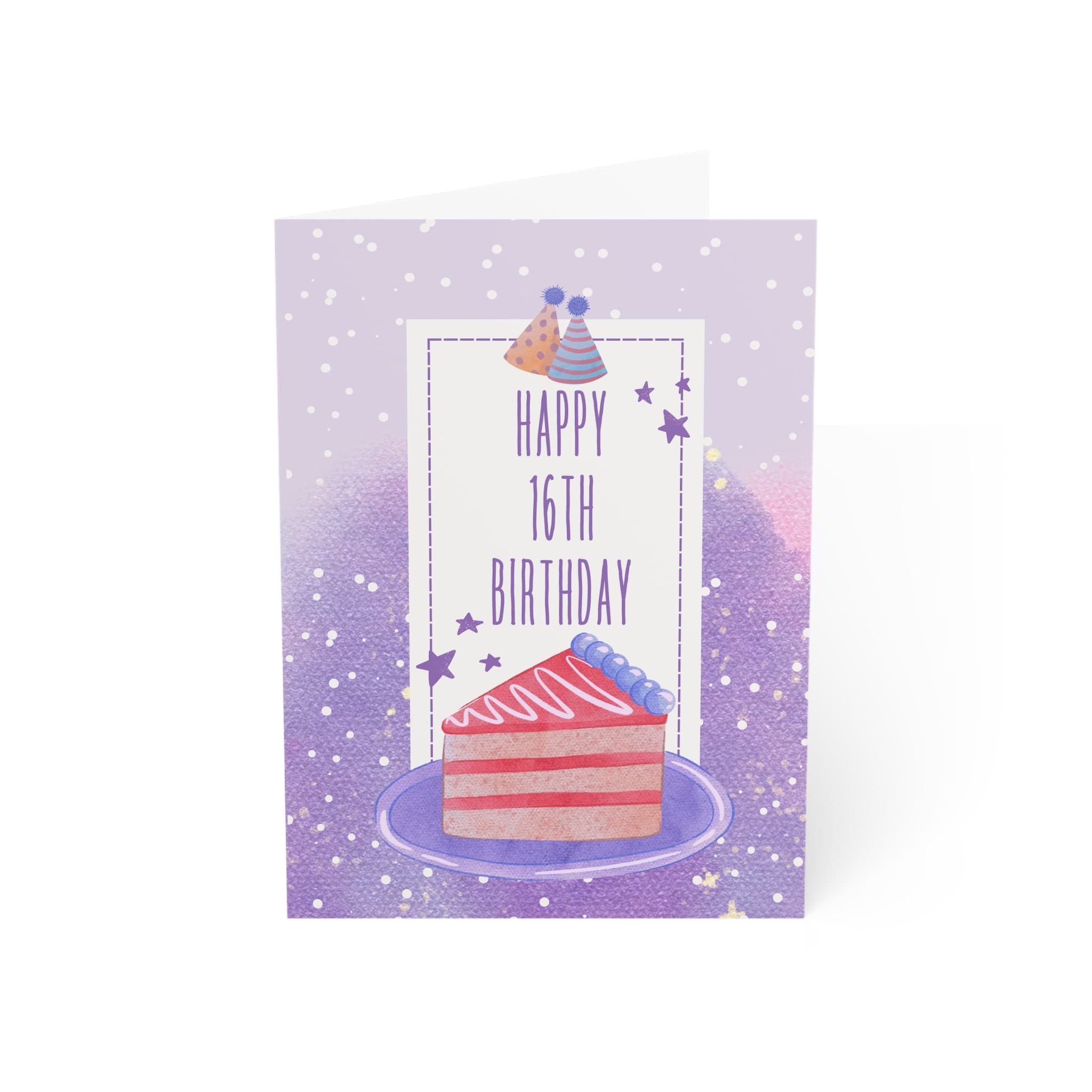 Sweet 16 Birthday Card, Purple Cake Design - image 3