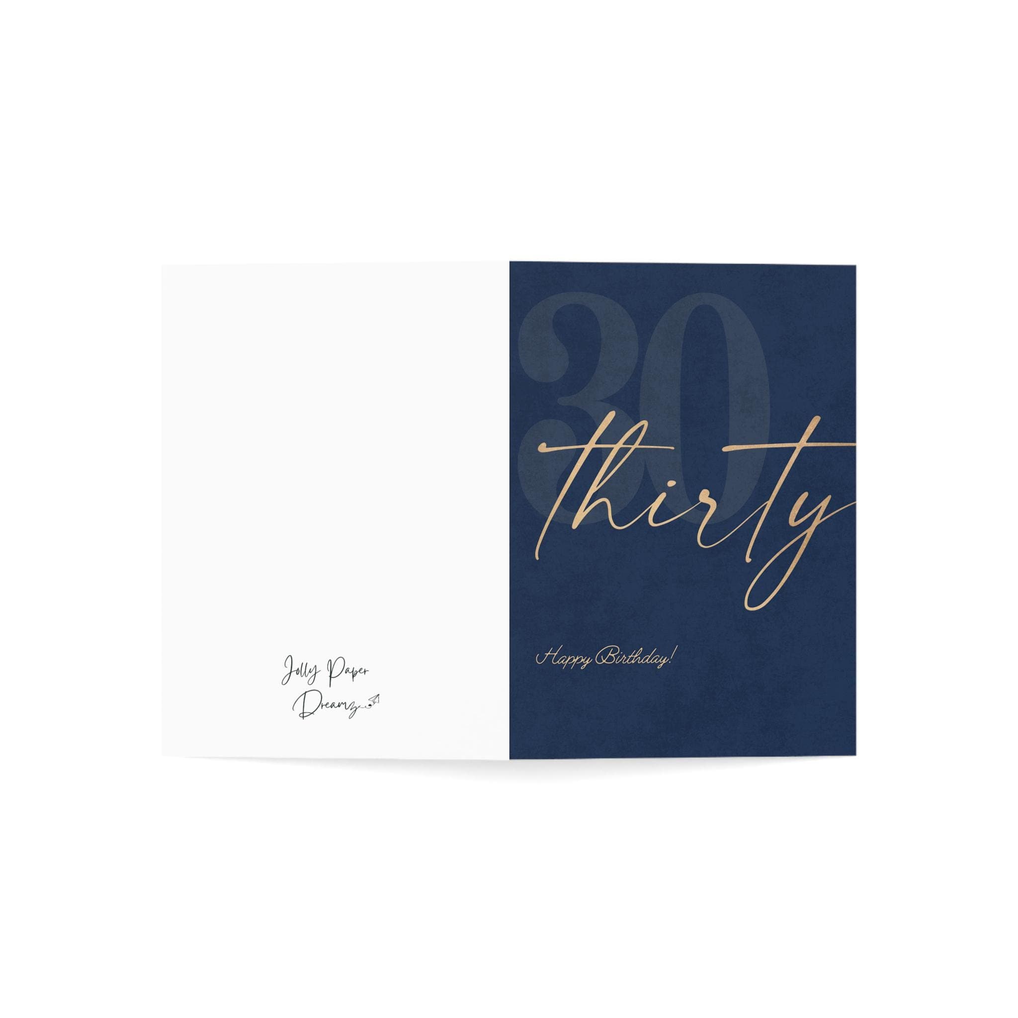 30th Birthday Card, Navy & Gold, Personalized Greeting - image 4