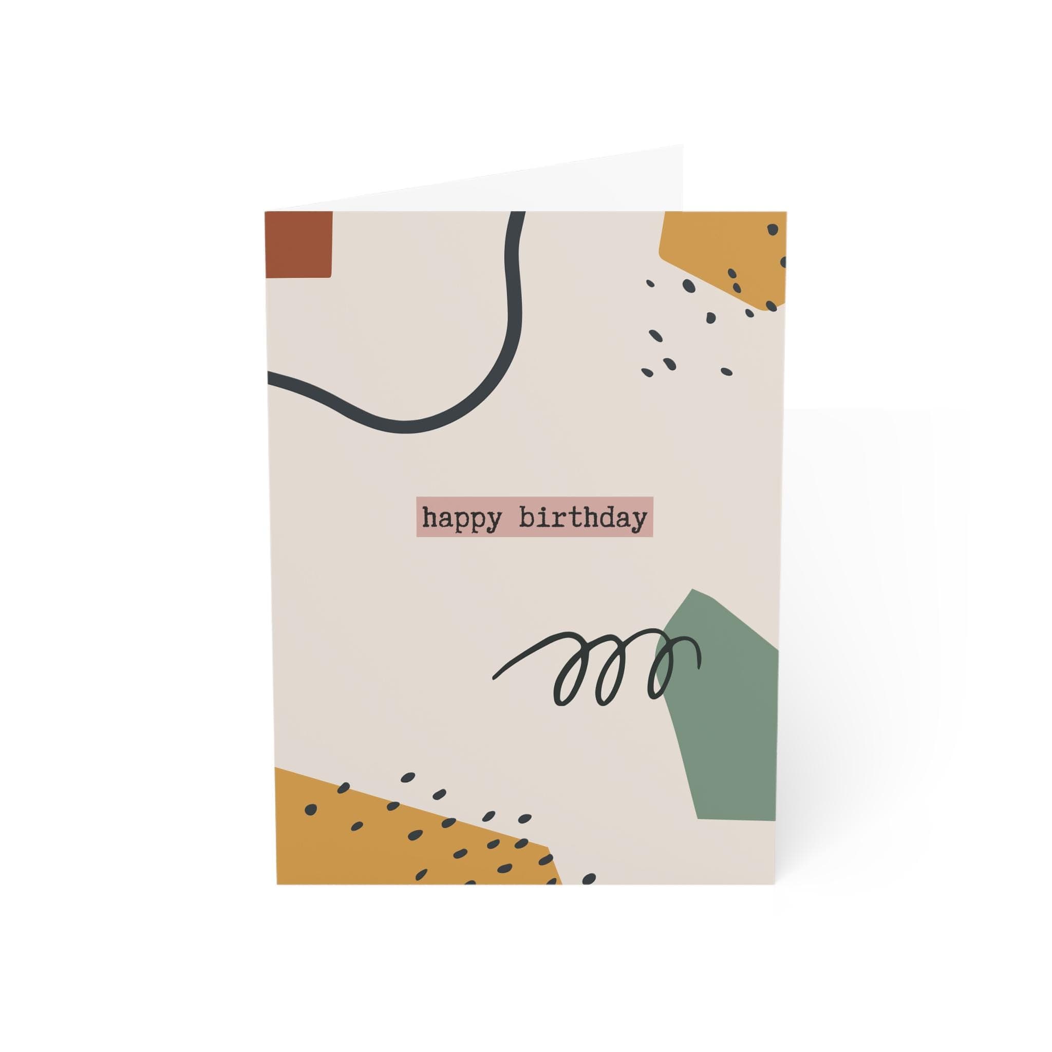 Abstract Happy Birthday Card: Modern Design, Blank Inside - image 3