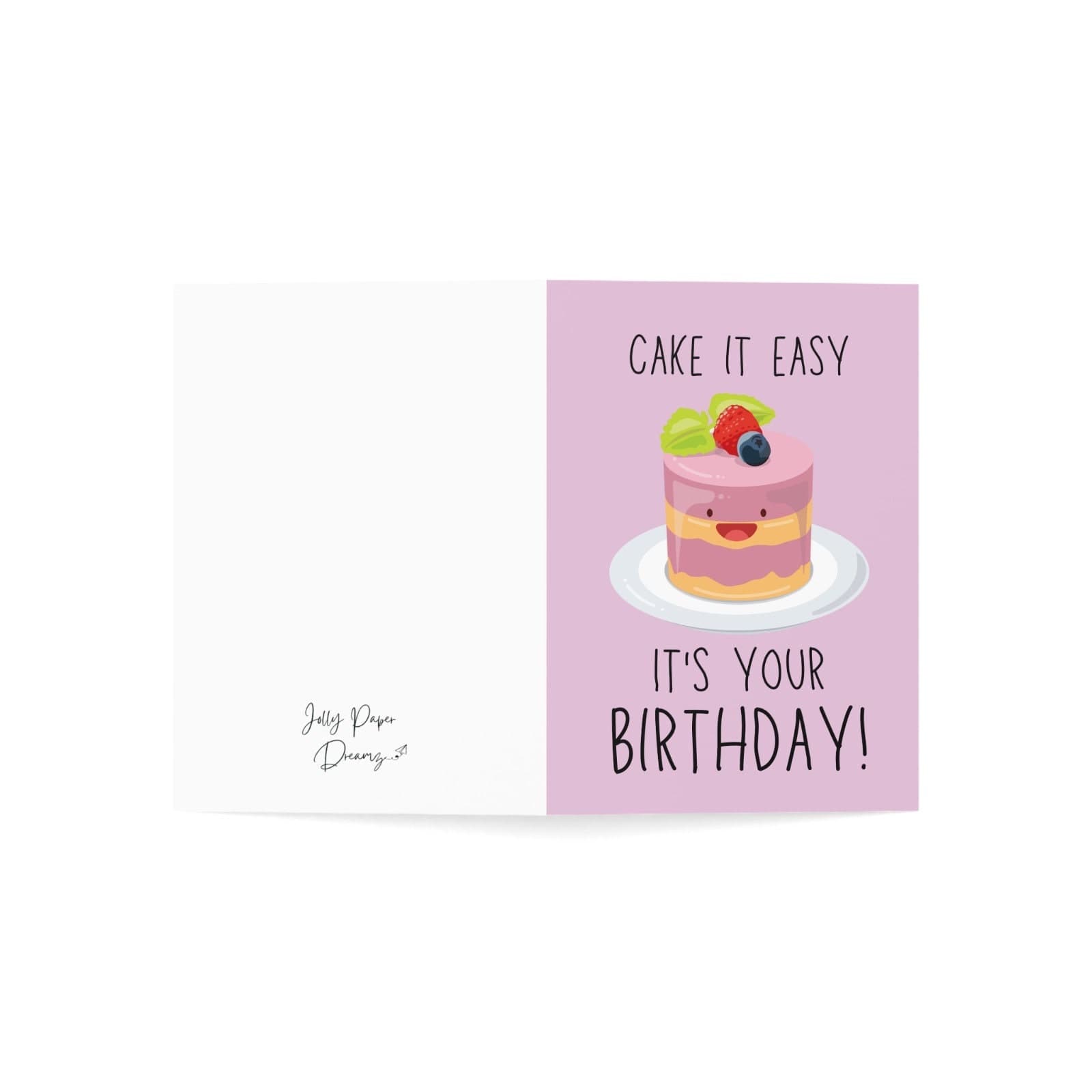 Cake It Easy Birthday Card, Kids Birthday Greeting - image 4