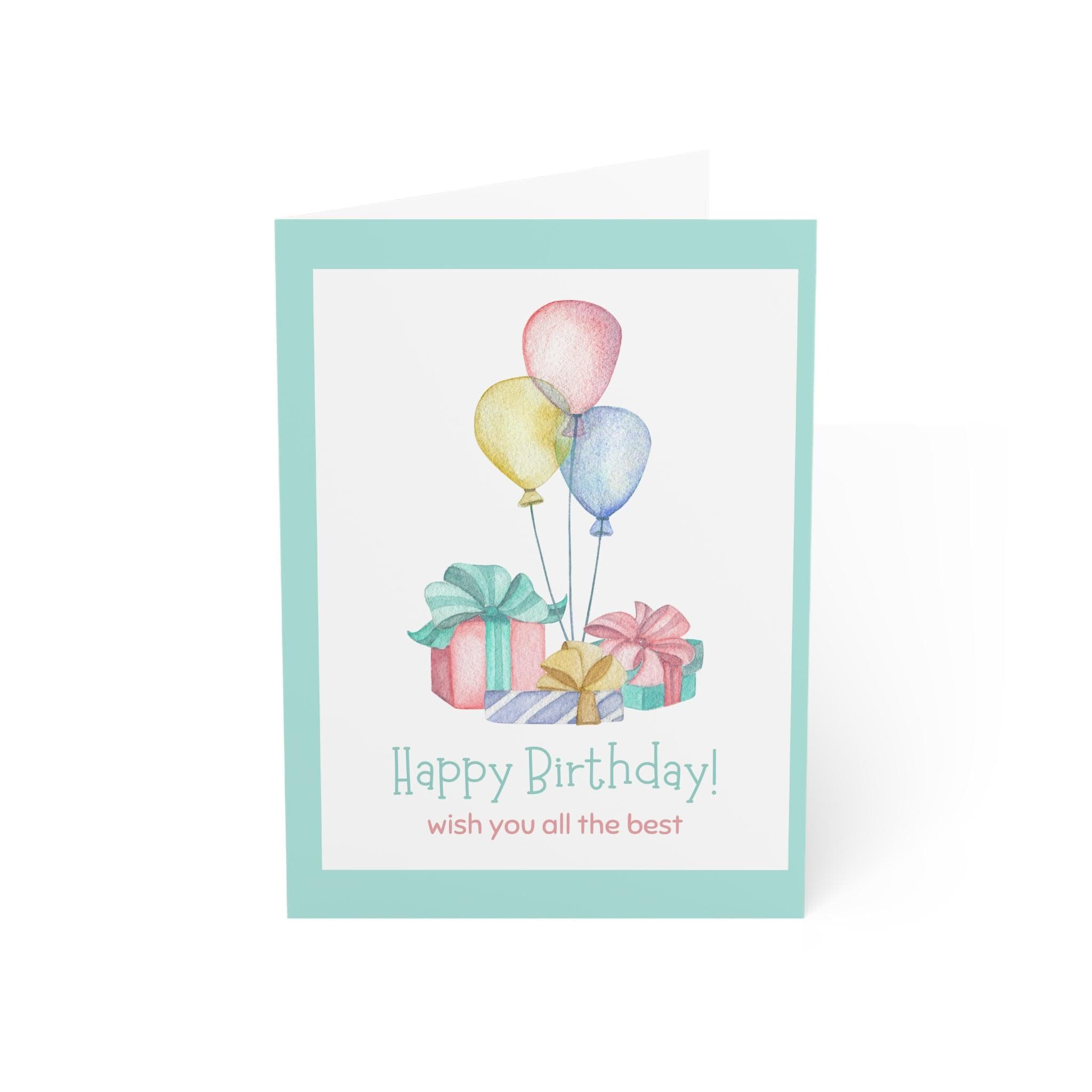 Balloon Birthday Card: Gifts and Balloons, Blank Inside - image 3
