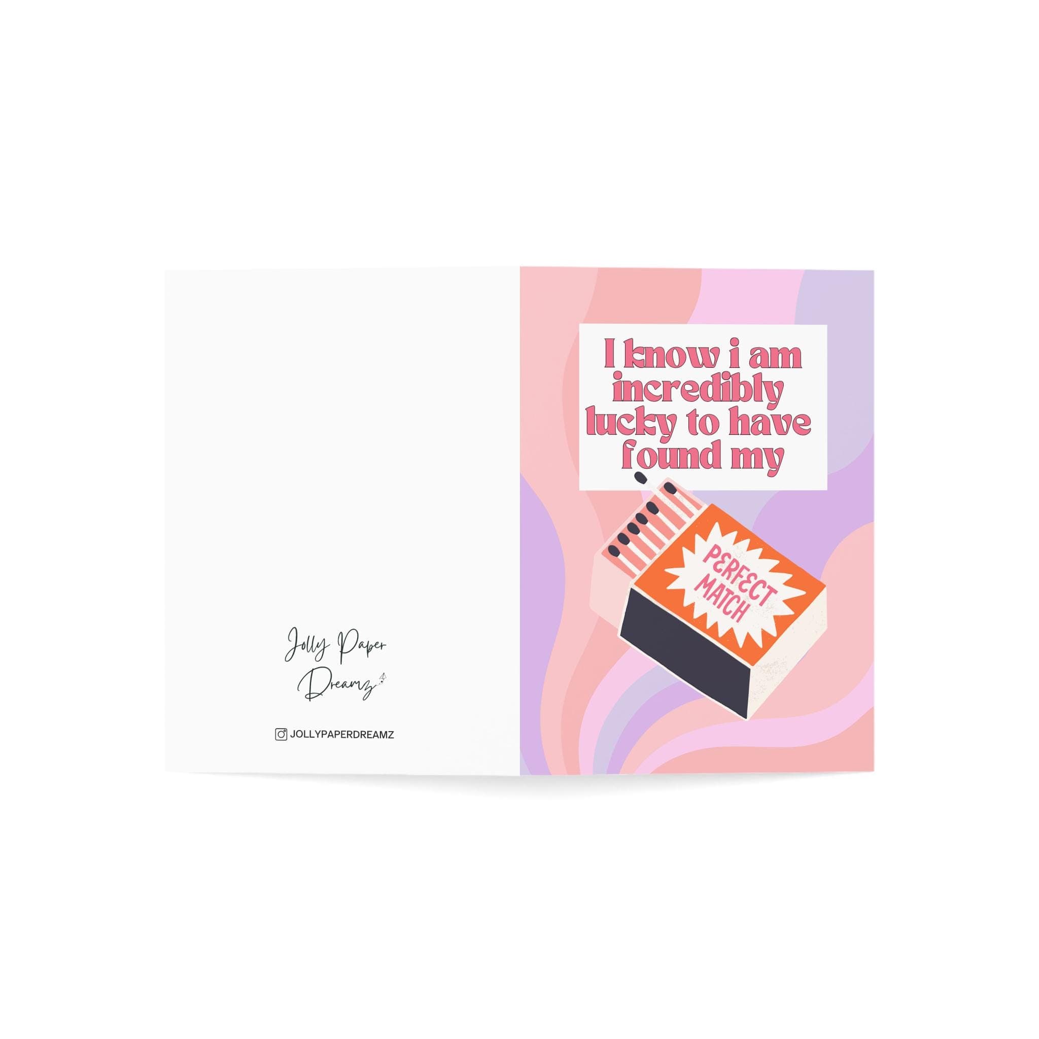Happy Valentines Day Card,  Found My Match Valentines Day Greeting Card , Matchbox Pun Valentines Day Greeting Card - image 4