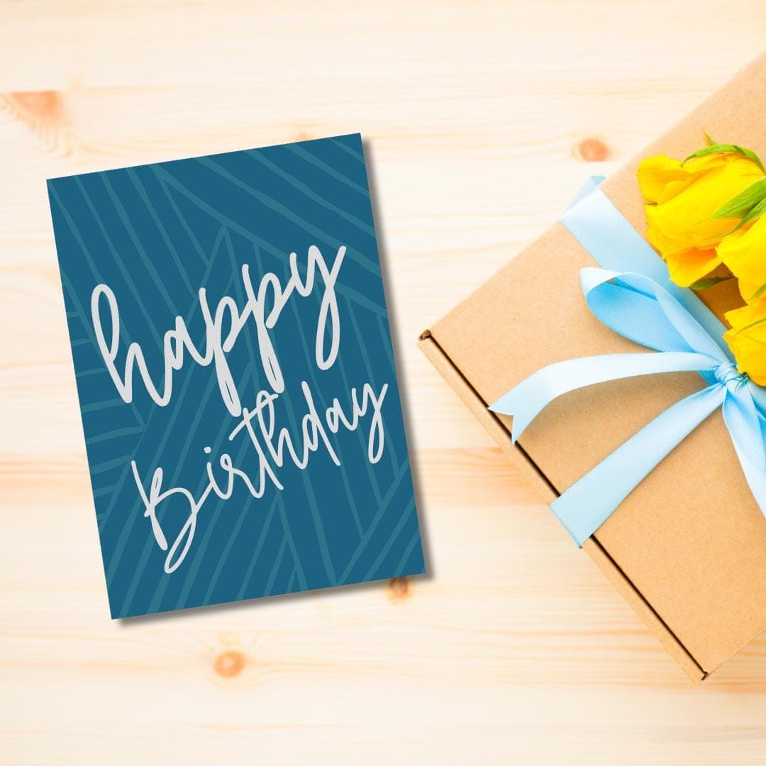 Happy Birthday Card: Blank Inside, 110lb Card Stock (4.25x6.25)