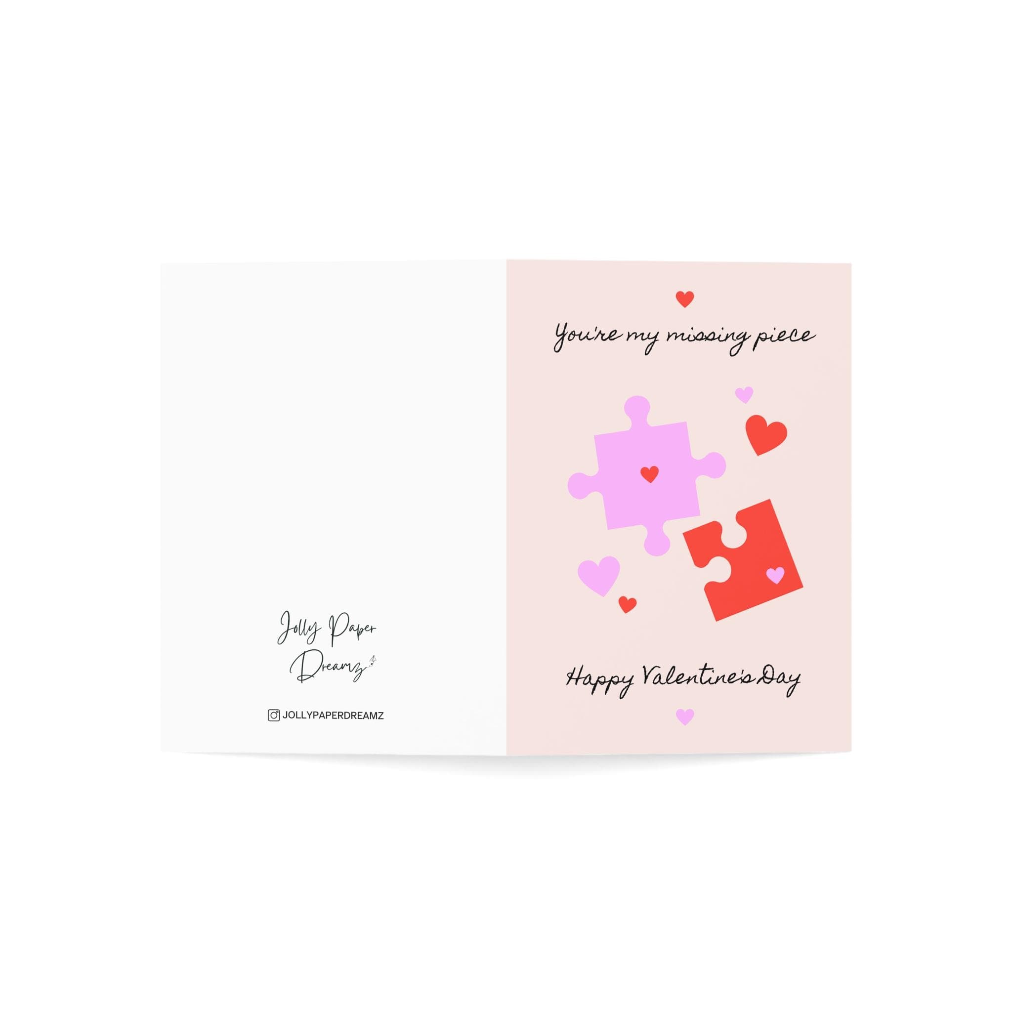 Happy Valentines Day Card, Puzzle Piece Valentines Day Card, Valentines day greeting cards - image 4