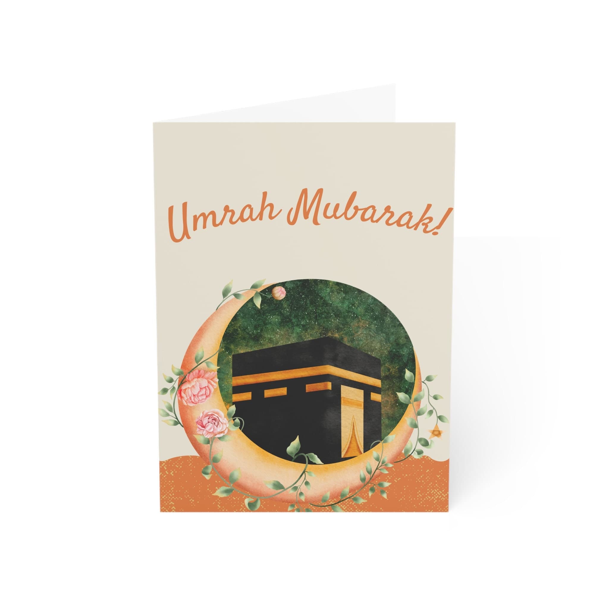 Umrah Mubarak Card, Muslim Holiday Kabah Greeting - image 3