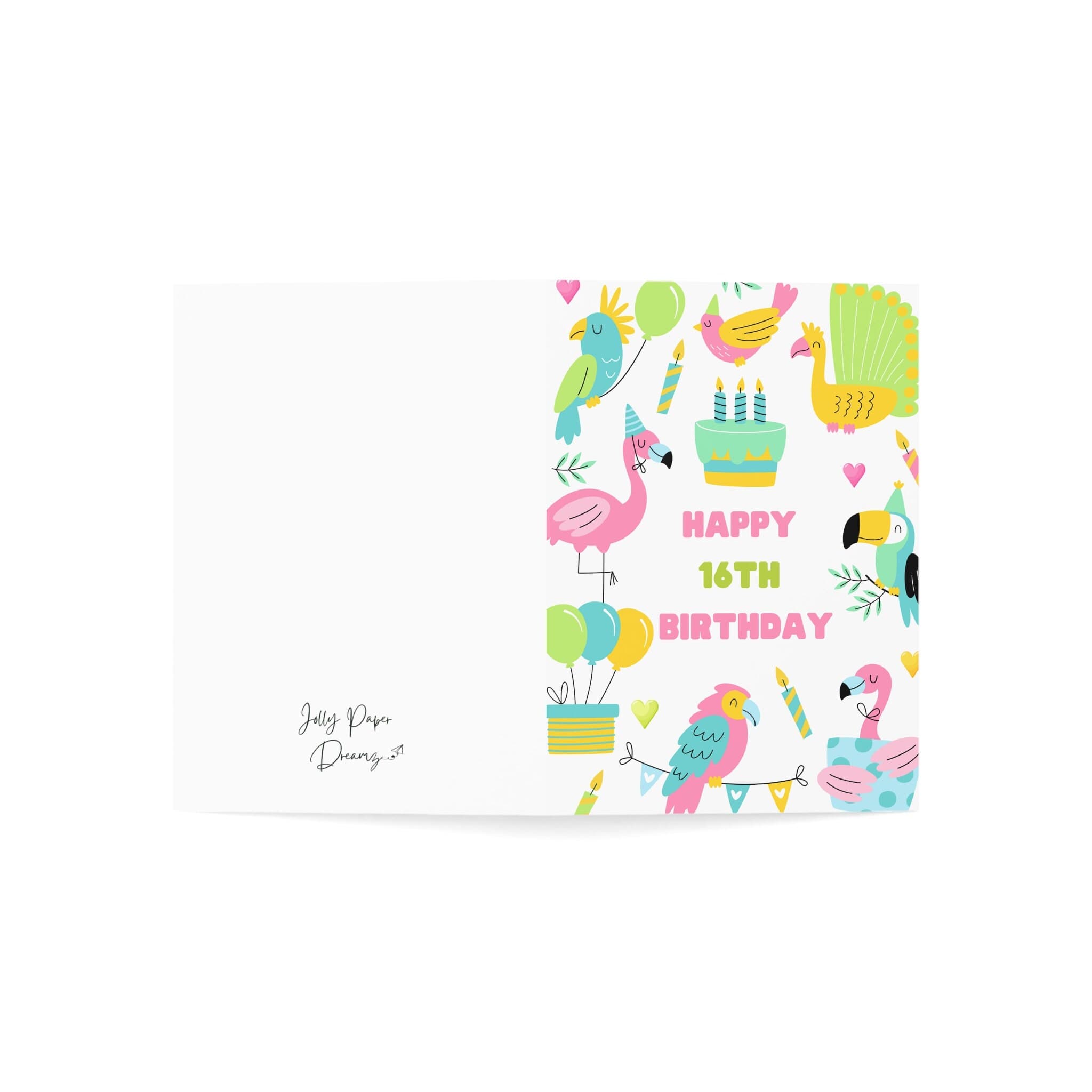 Sweet 16 Birthday Card, Tropical Bird Theme - image 4