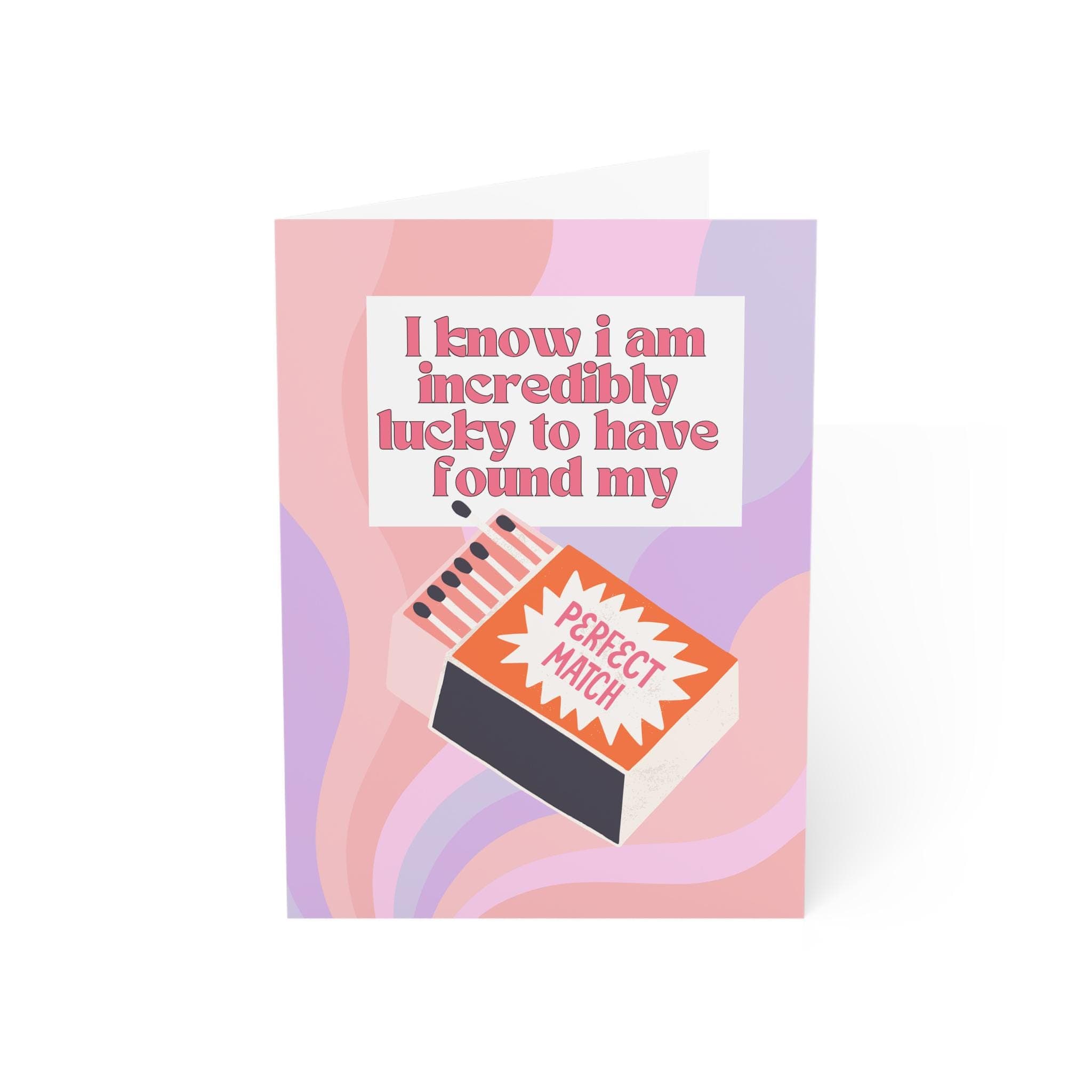 Happy Valentines Day Card,  Found My Match Valentines Day Greeting Card , Matchbox Pun Valentines Day Greeting Card - image 3