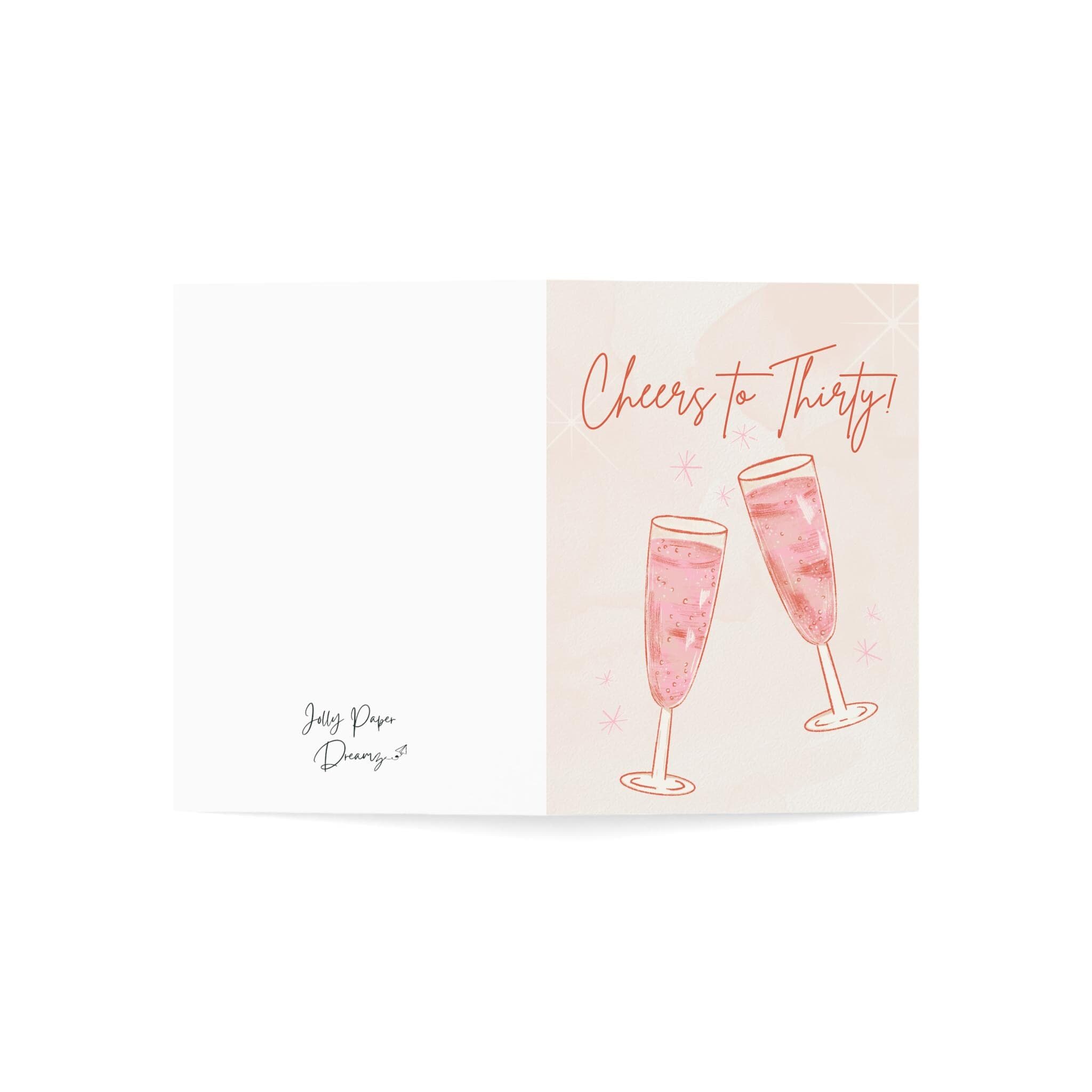 Cheers to 30th Birthday Card, Champagne Glass - image 4