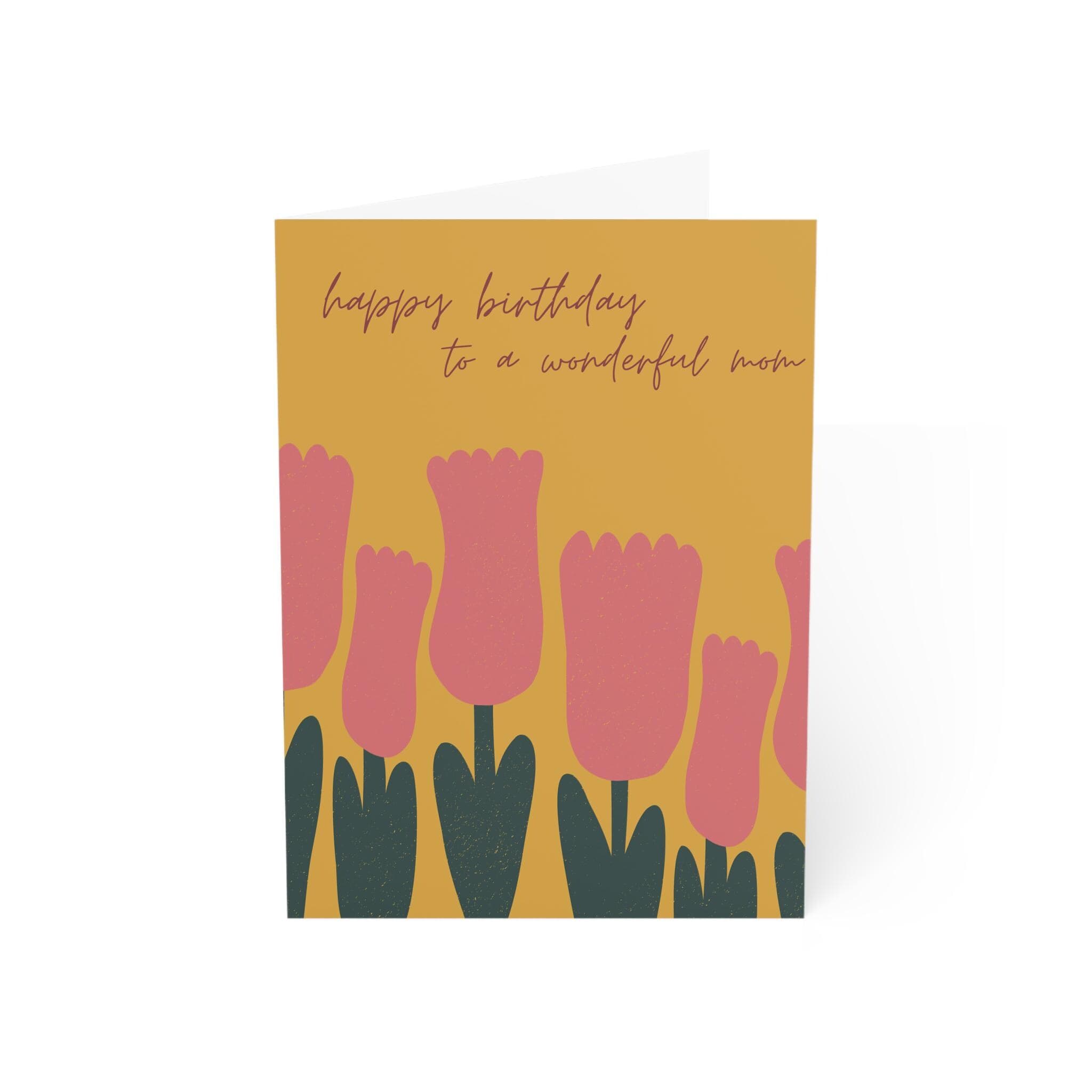Floral Happy Birthday Mom Card, Personalized Message - image 3