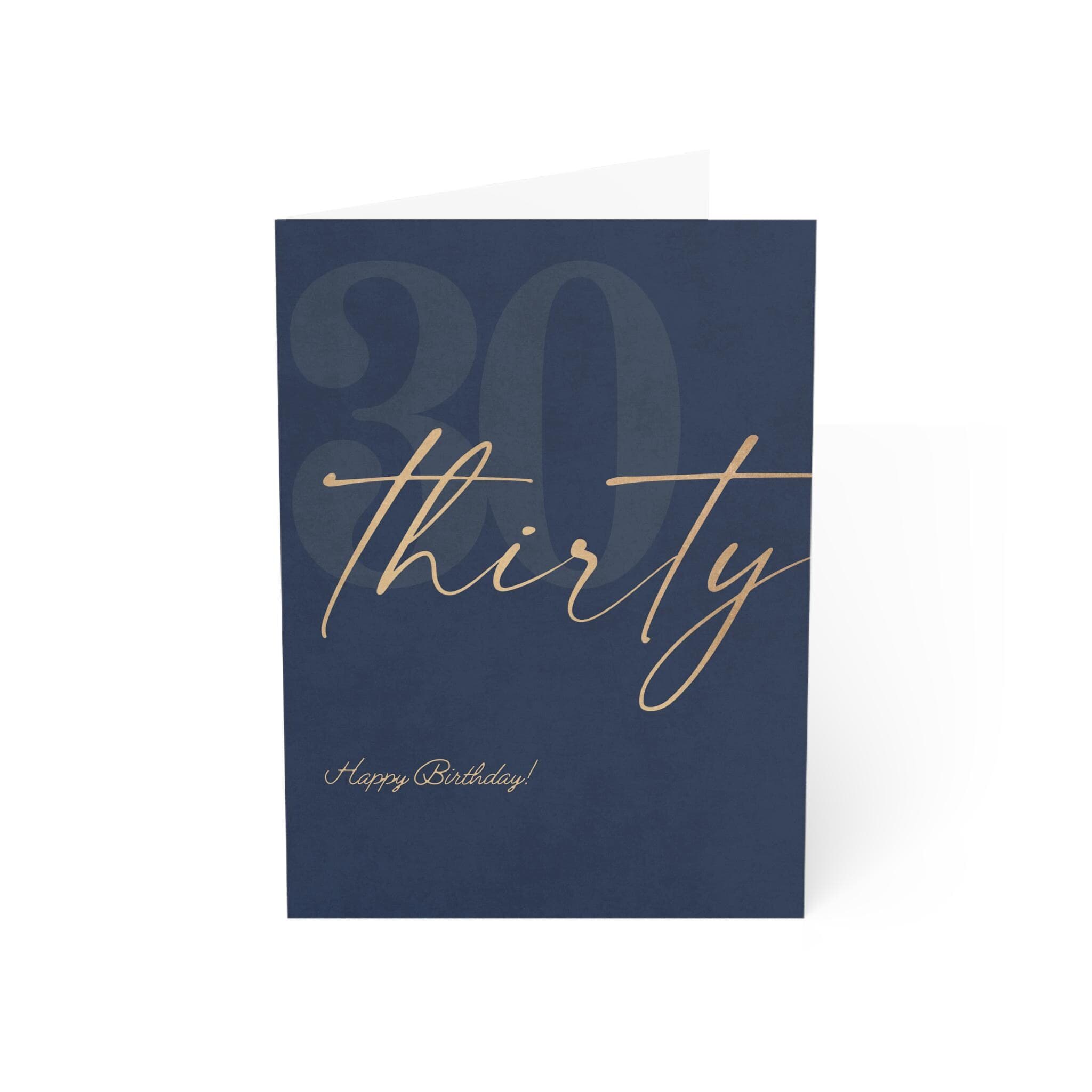 30th Birthday Card, Navy & Gold, Personalized Greeting - image 3