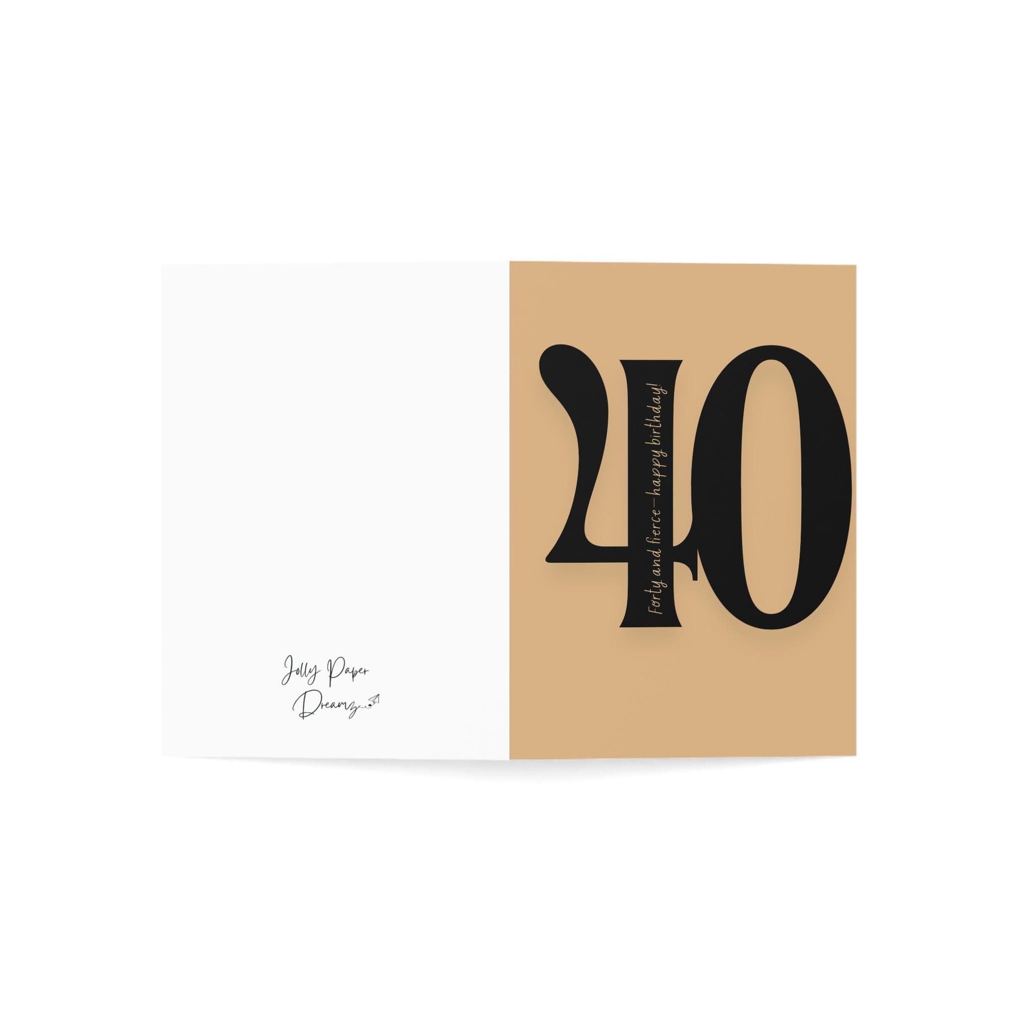 40th Birthday Card, Forty and Fierce, Personalized Greeting - image 4